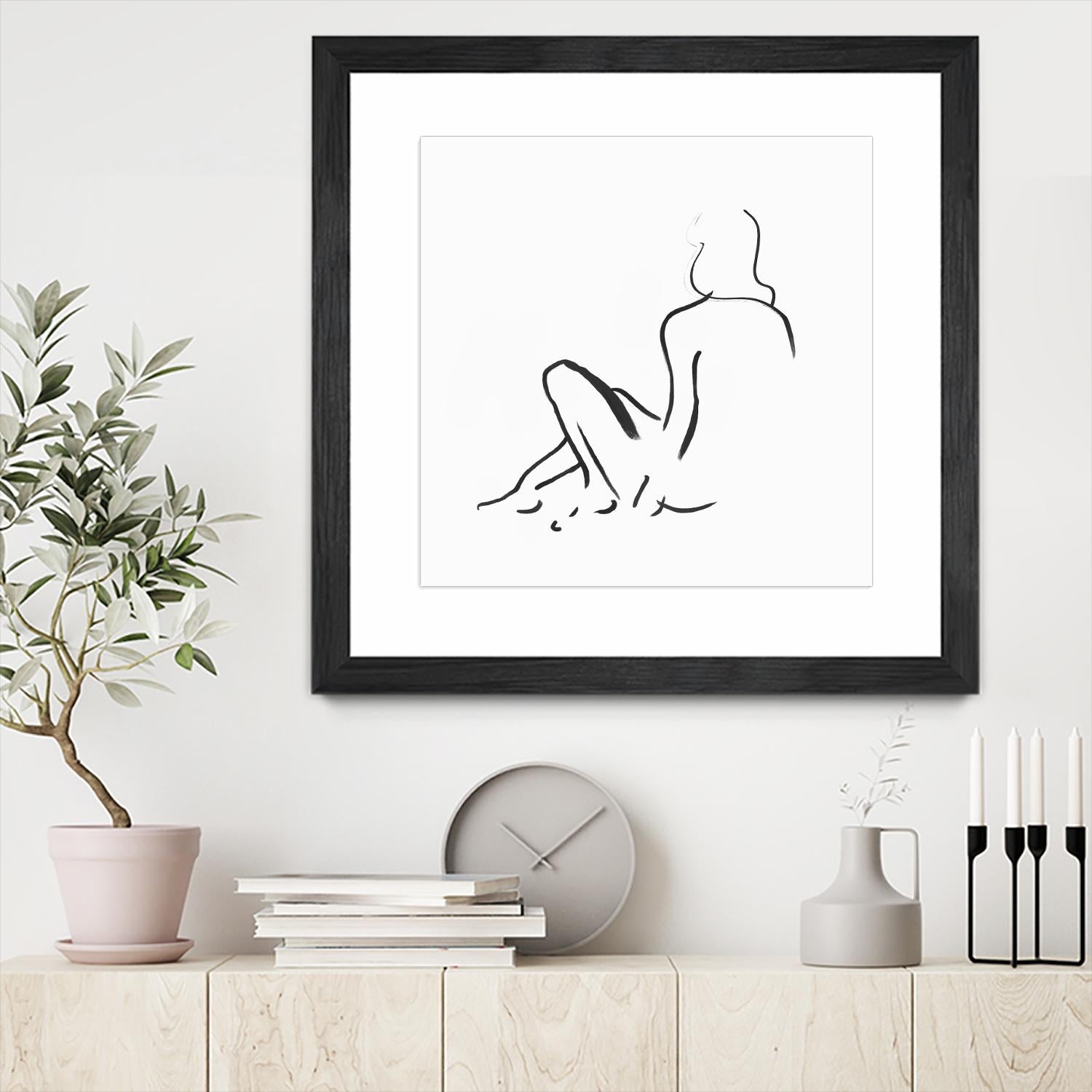 Facade II by Isabelle Z on GIANT ART - white linear drawing 
