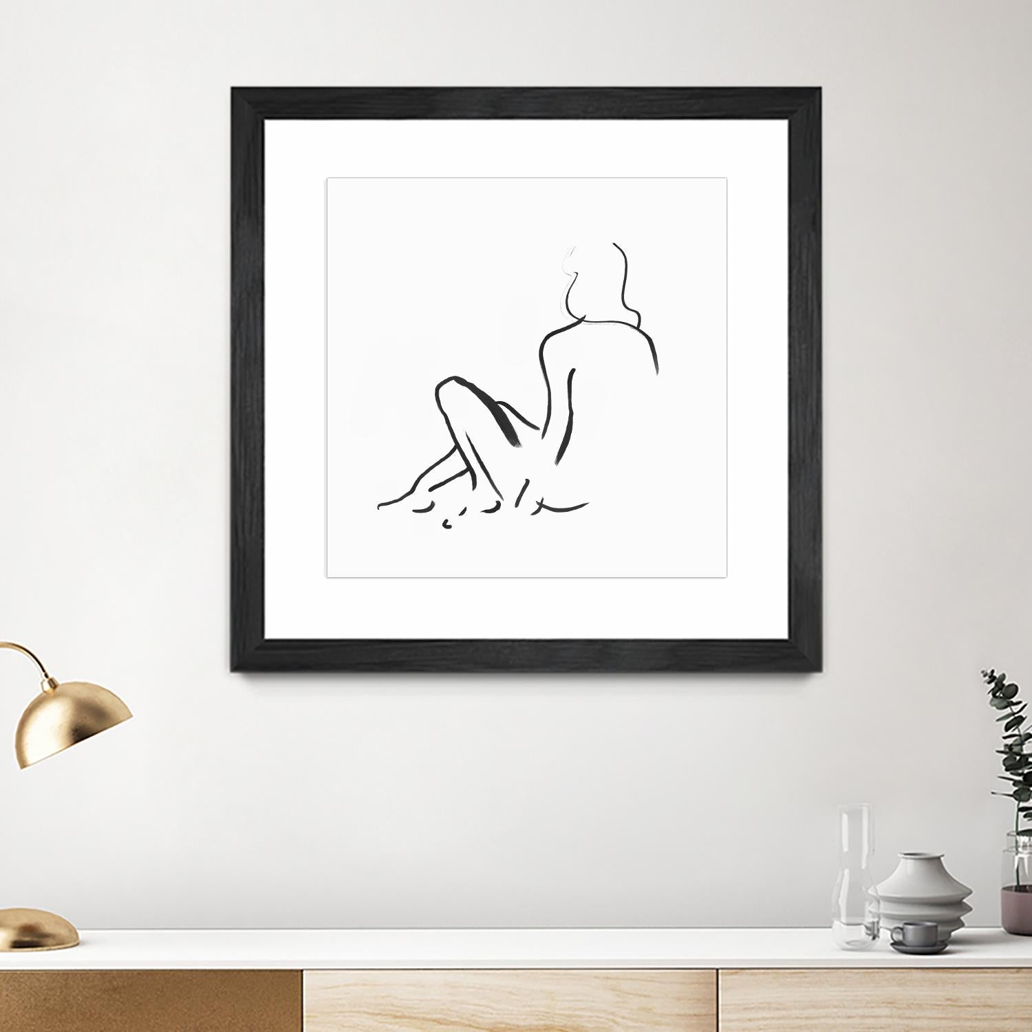 Facade II by Isabelle Z on GIANT ART - white linear drawing 