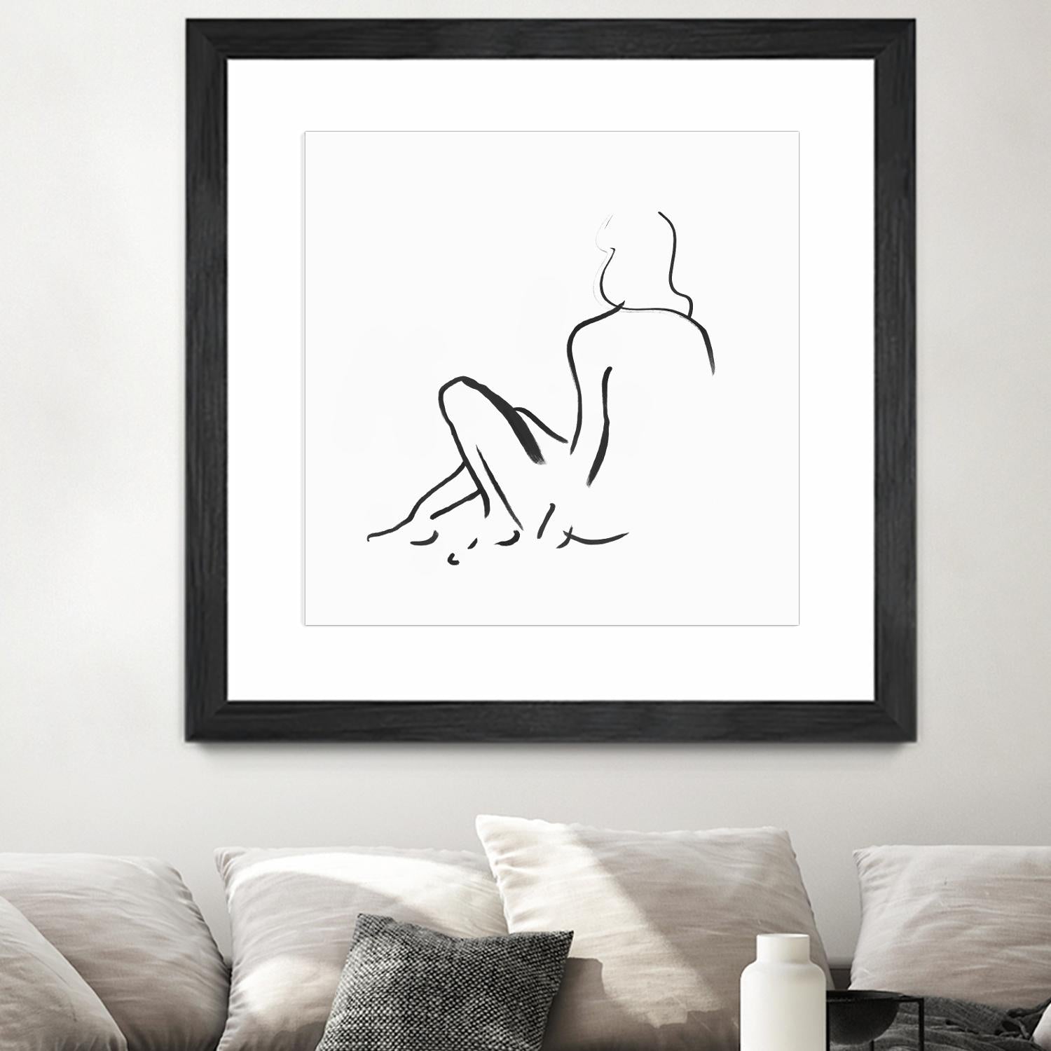 Facade II by Isabelle Z on GIANT ART - white linear drawing 