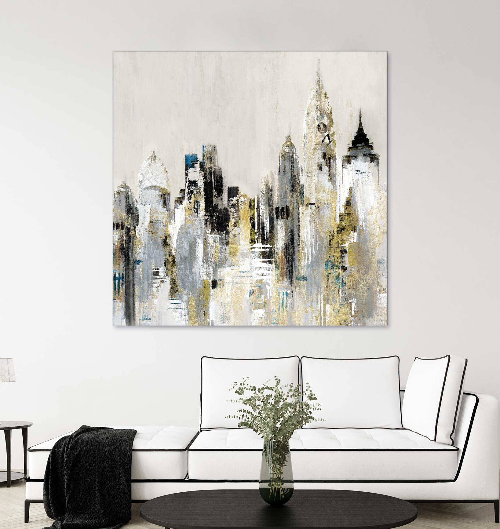 Golden Cityscape by Valeria Mravyan on GIANT ART - gold city scene