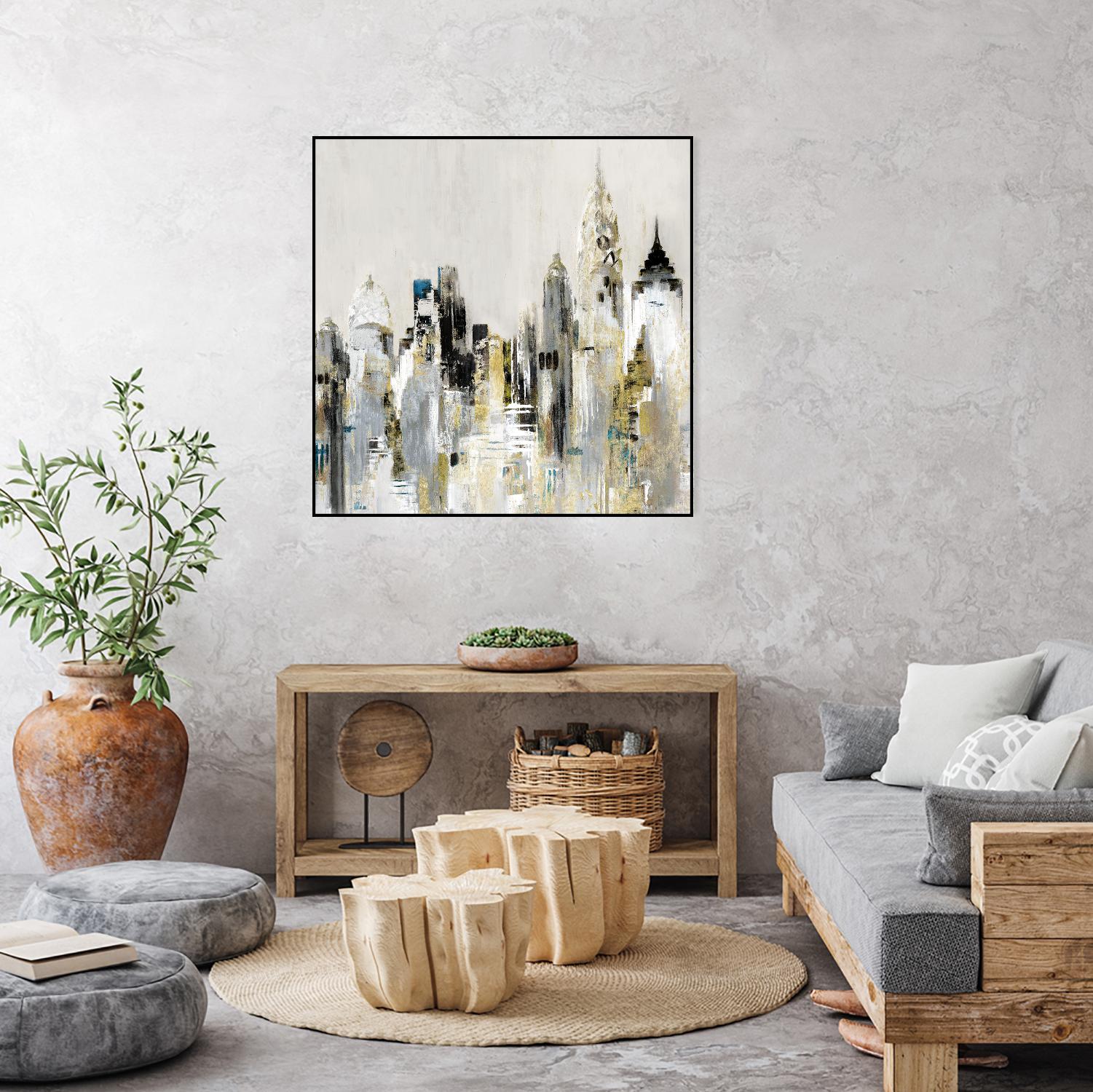 Golden Cityscape by Valeria Mravyan on GIANT ART - gold city scene