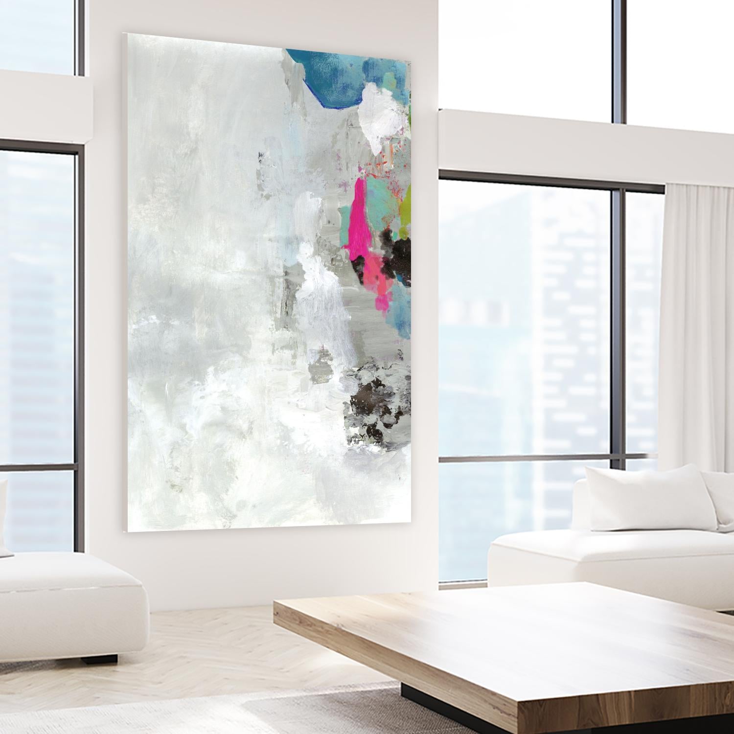 Touch of Blue I by PI Studio on GIANT ART - grey abstract