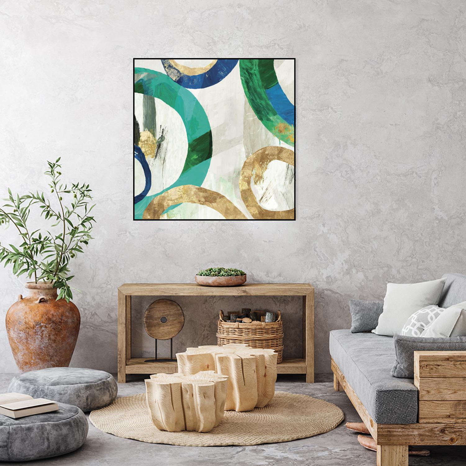 Green Rings I by Tom Reeves on GIANT ART - green abstract