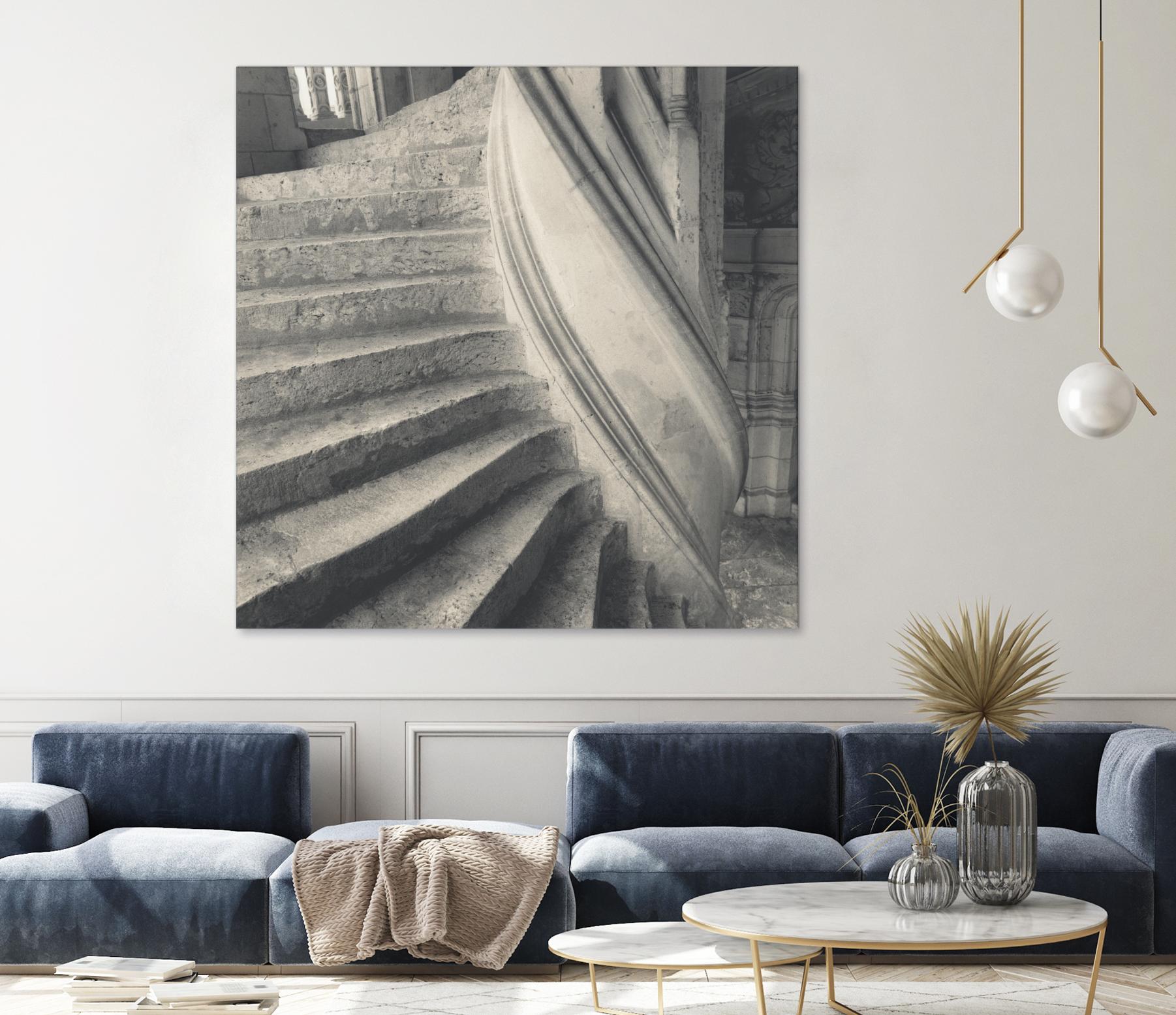 Descending I by YK Studios 1X on GIANT ART - gray architectural stair