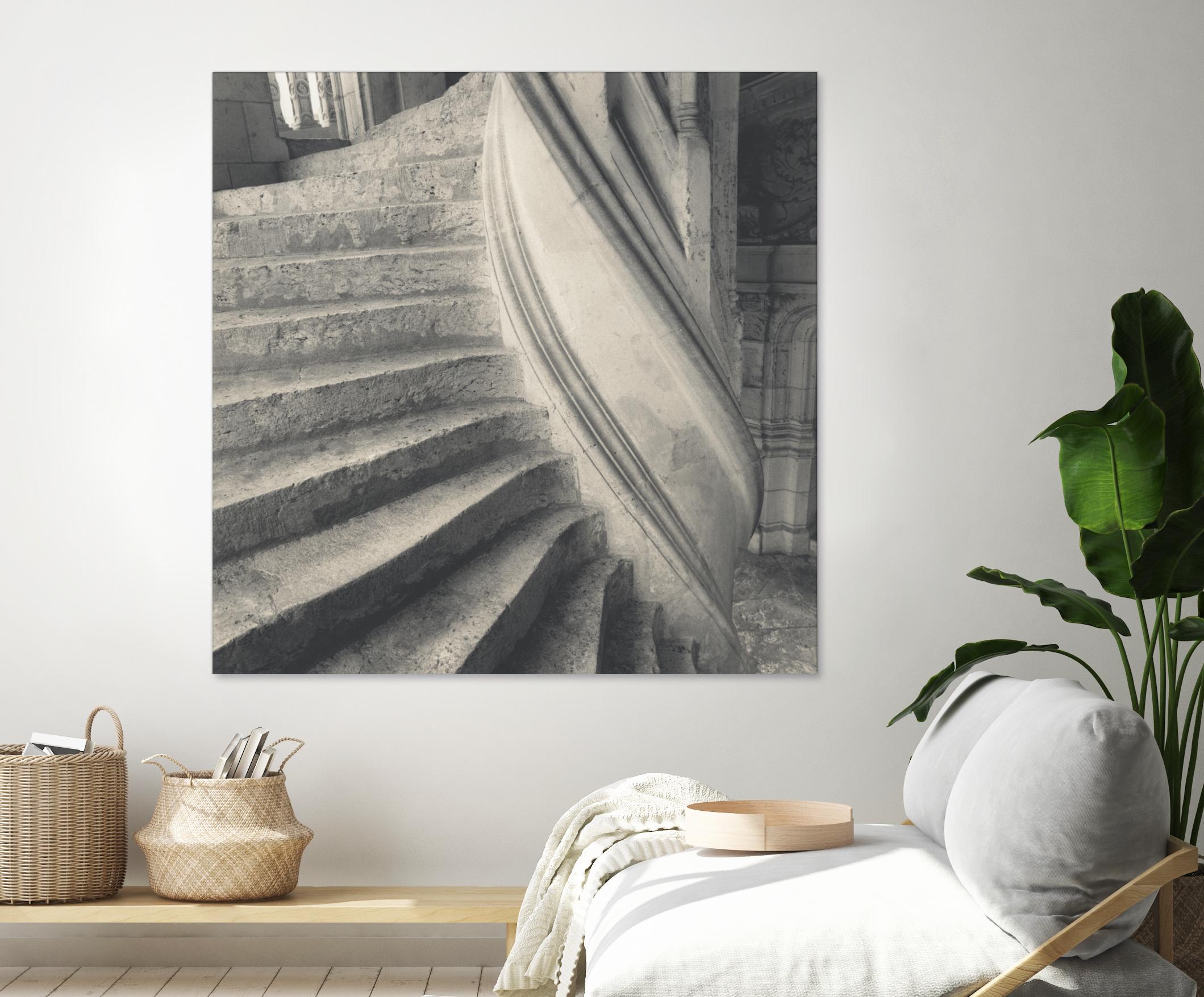 Descending I by YK Studios 1X on GIANT ART - gray architectural stair