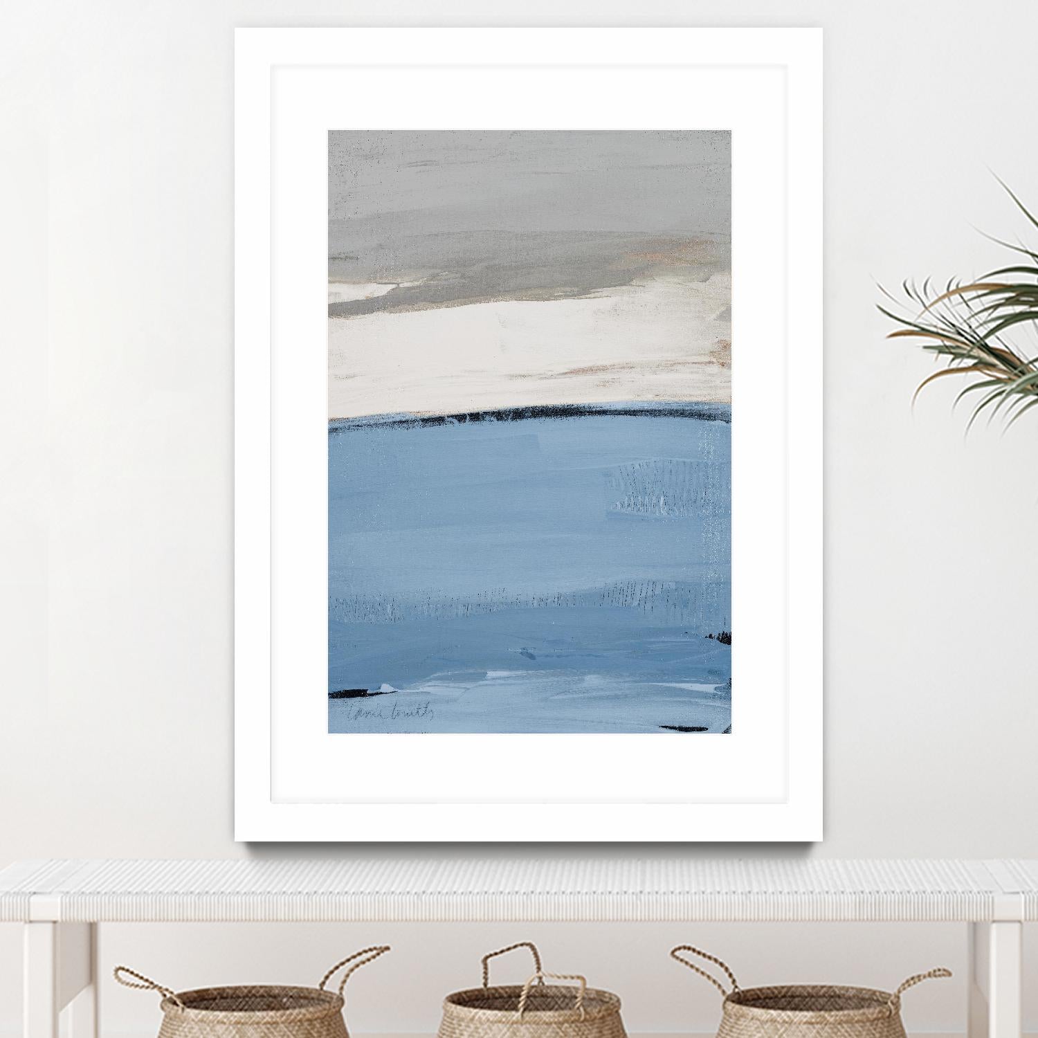Blue Flatlands I by Lanie Loreth on GIANT ART - beige abstract 