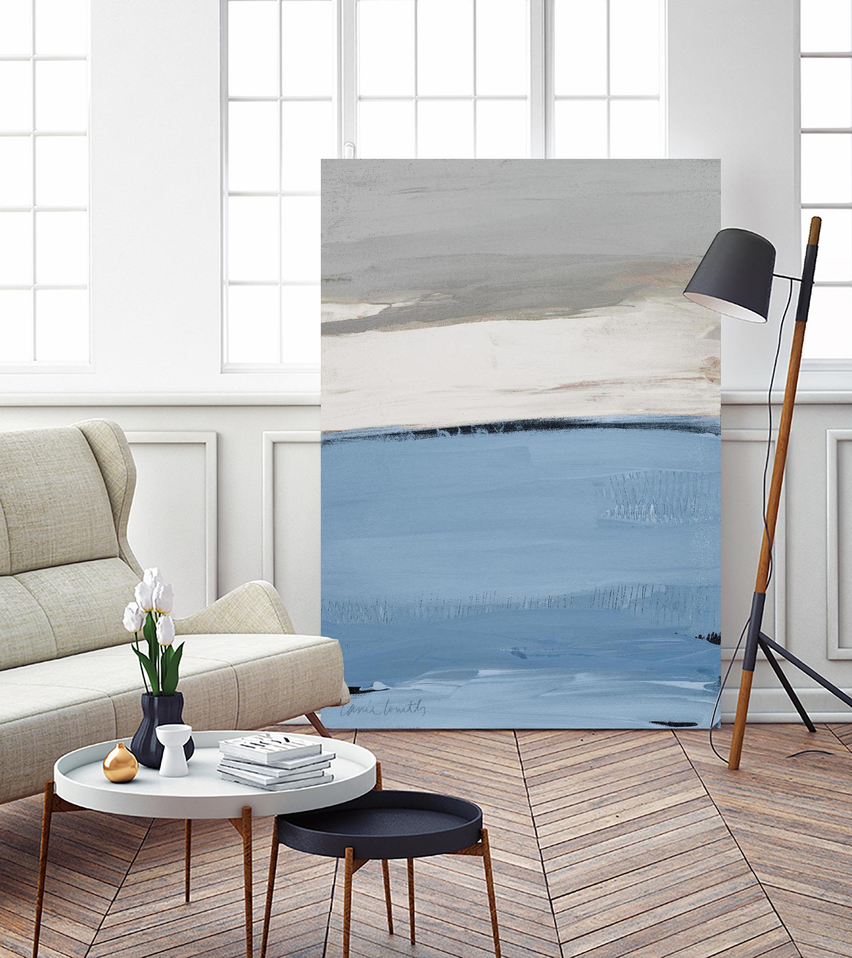 Blue Flatlands I by Lanie Loreth on GIANT ART - beige abstract 