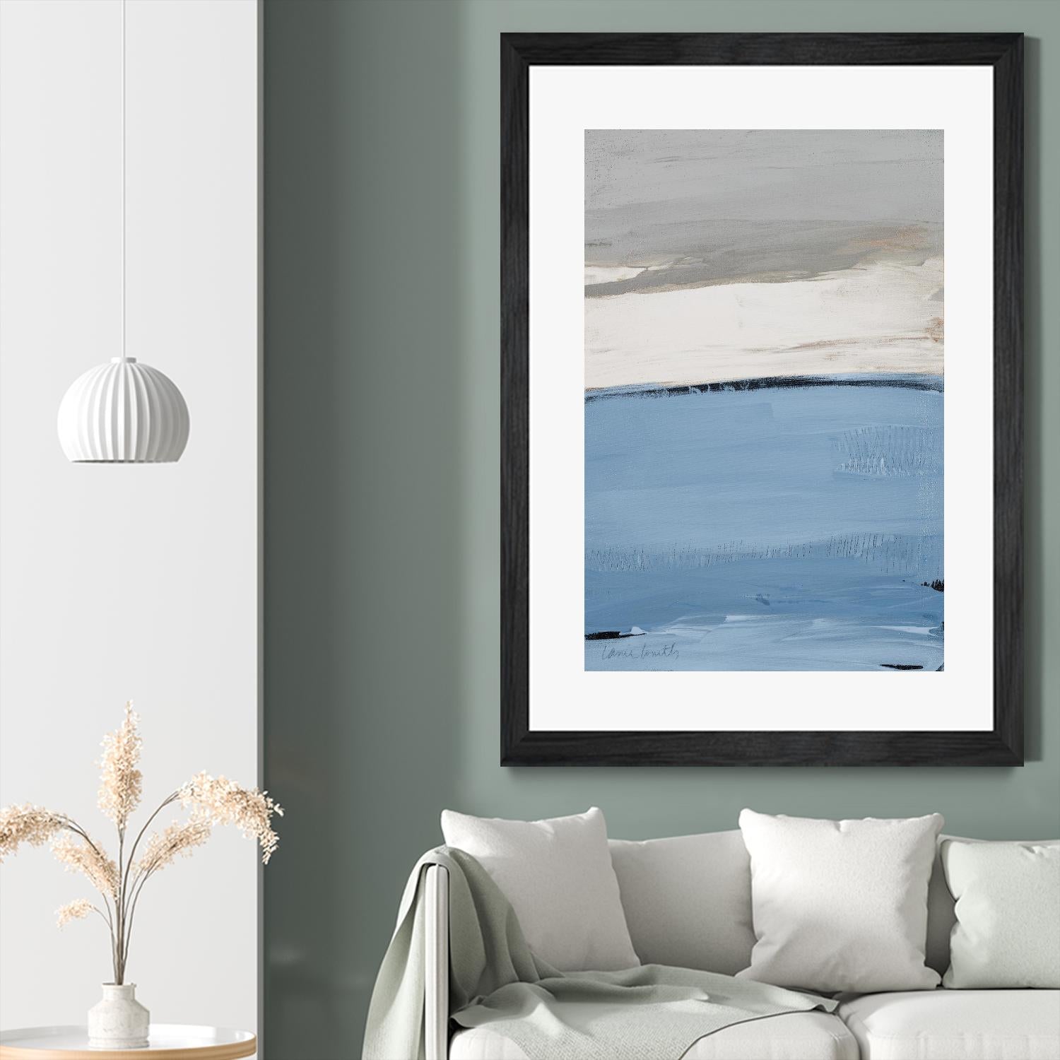 Blue Flatlands I by Lanie Loreth on GIANT ART - beige abstract 