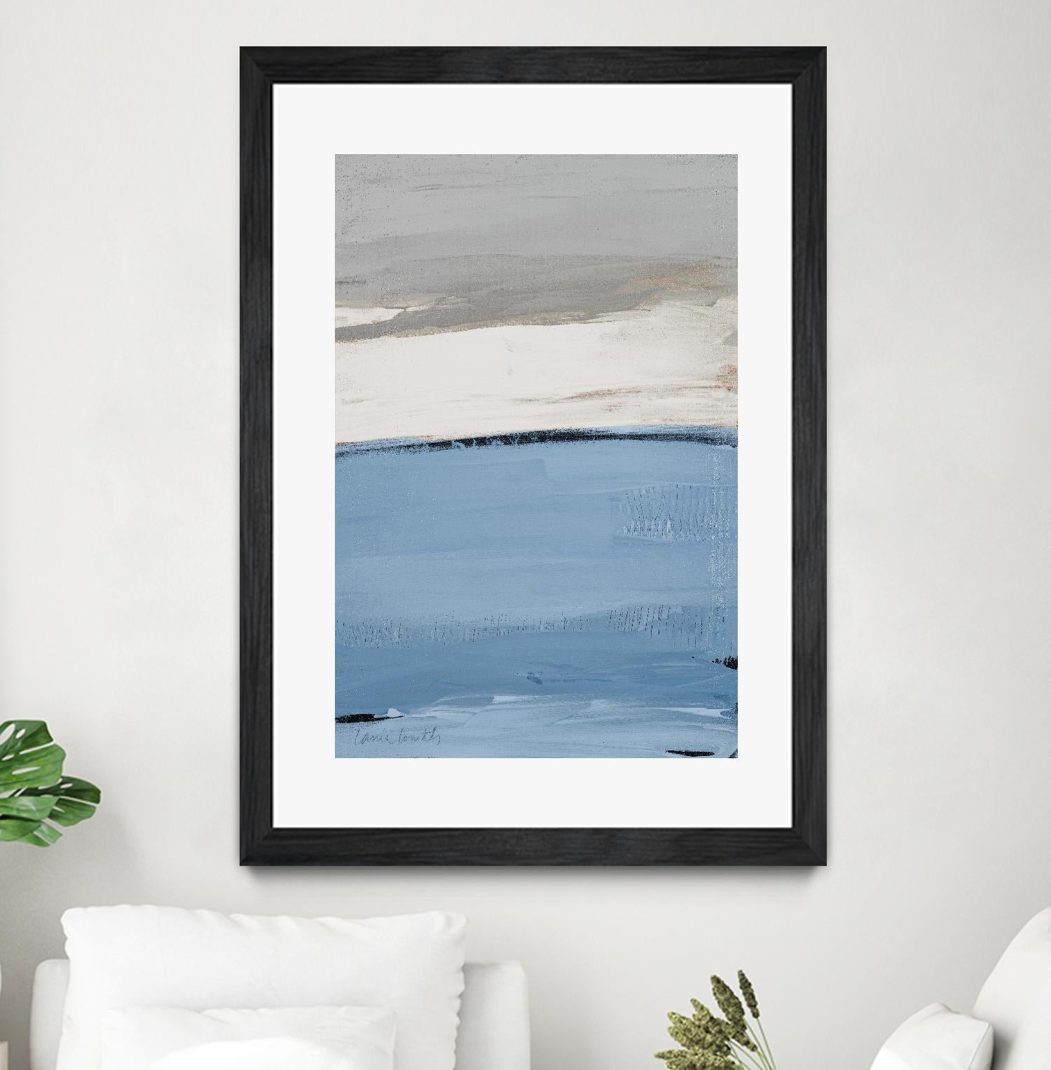 Blue Flatlands I by Lanie Loreth on GIANT ART - beige abstract 