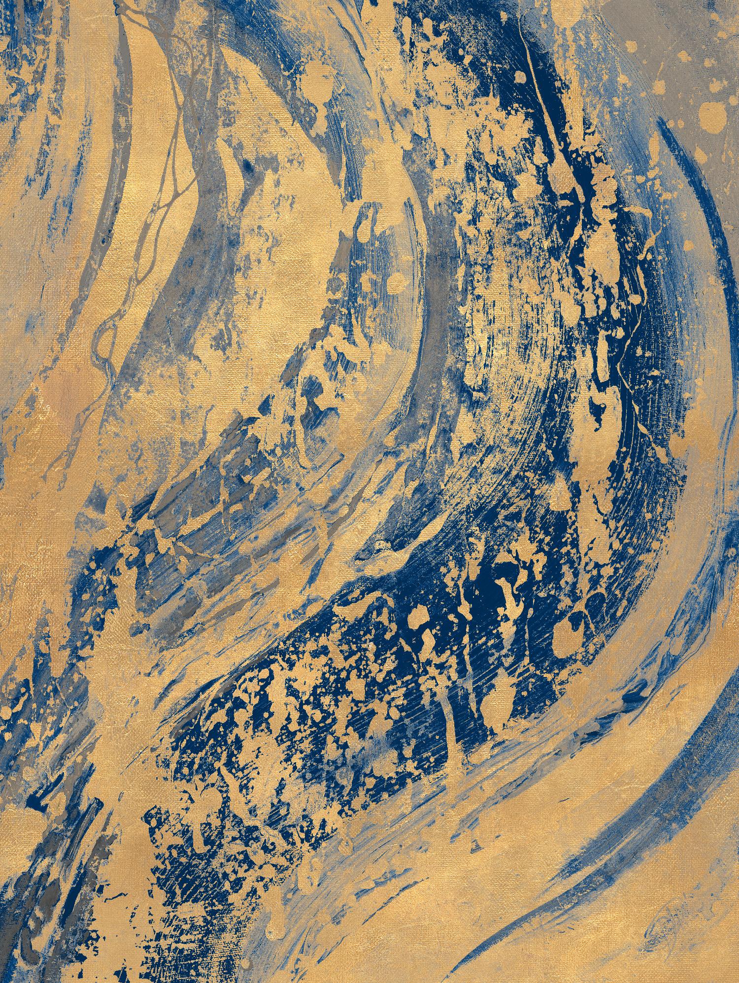 Blue And Gold Wave by Patricia Pinto on GIANT ART - abstract 