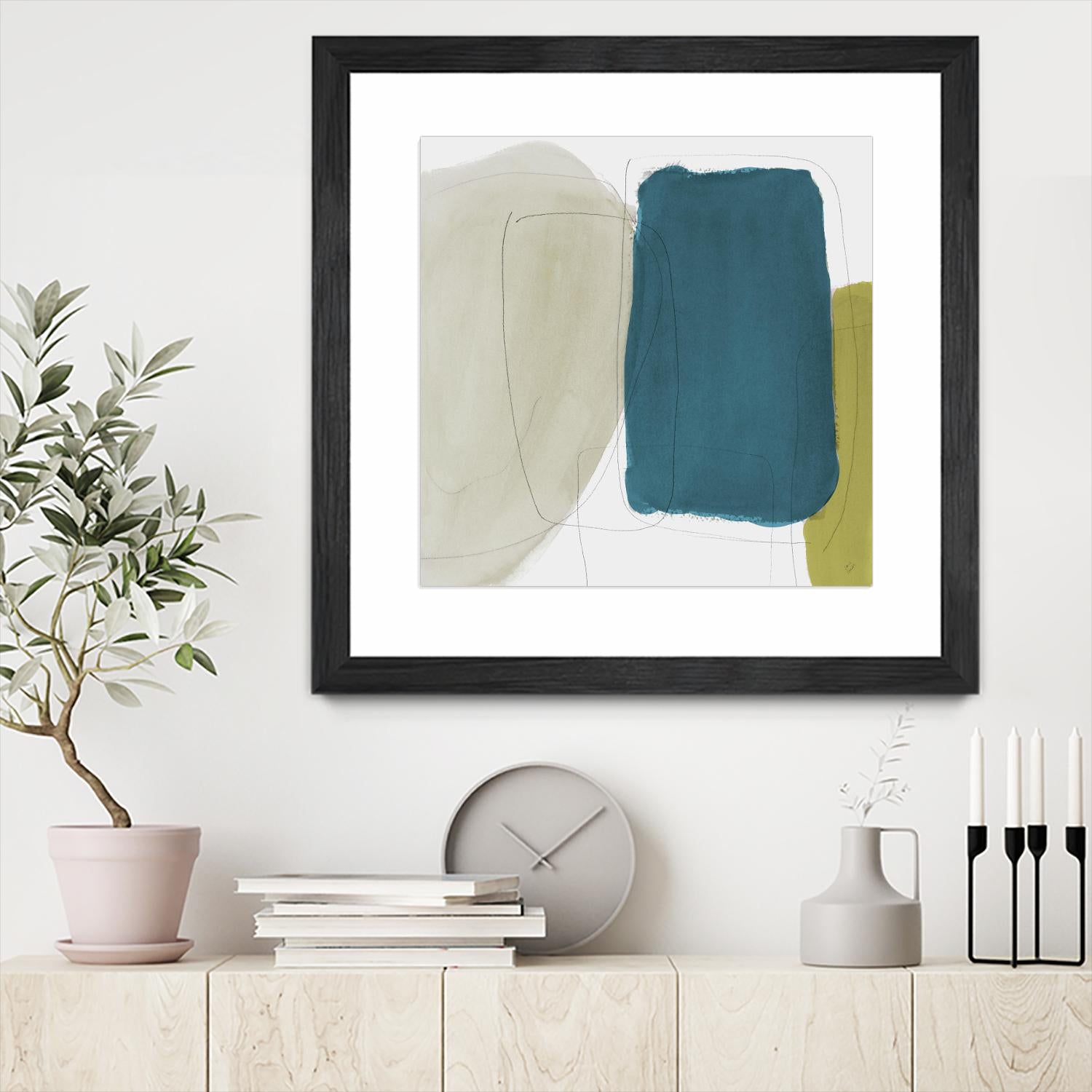 Beige And Navy Abstract by Lanie Loreth on GIANT ART - abstract 
