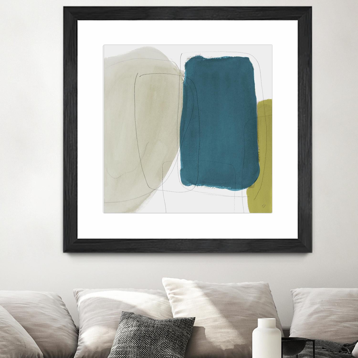 Beige And Navy Abstract by Lanie Loreth on GIANT ART - abstract 