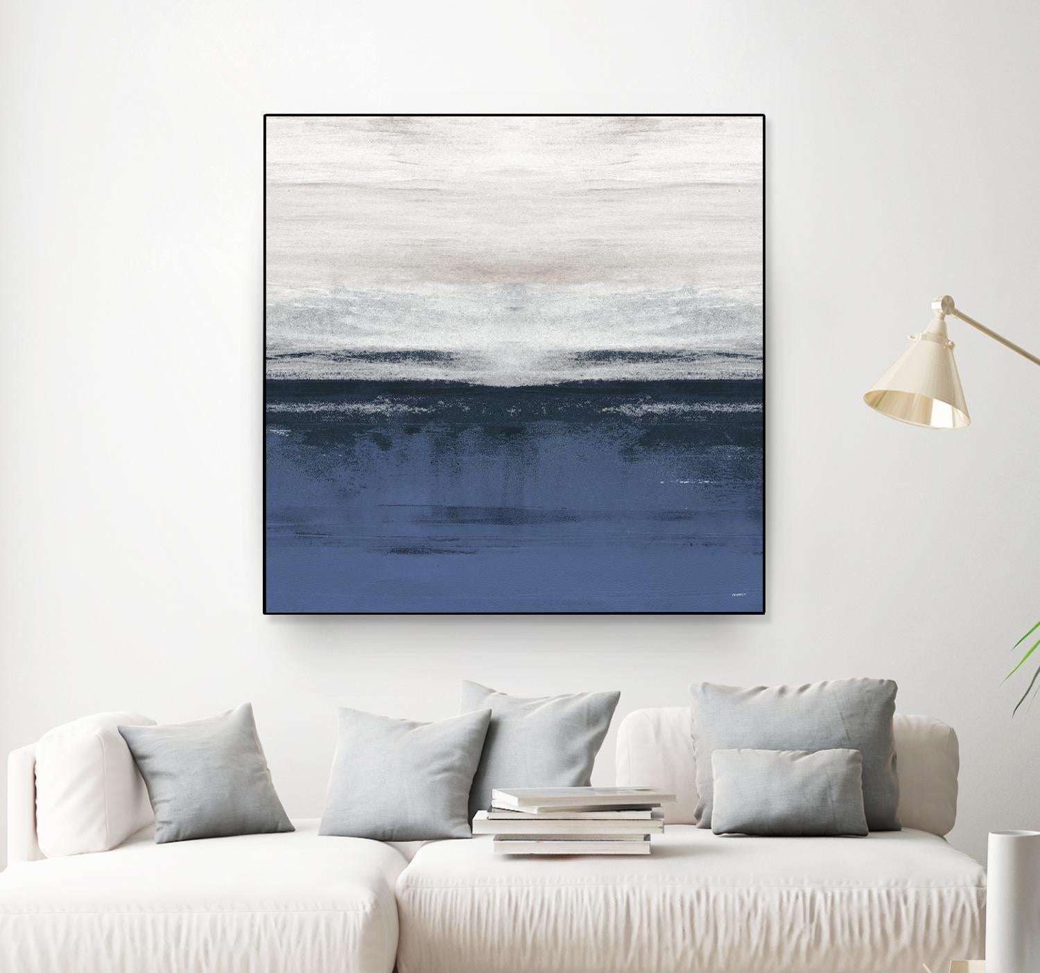 Familiar Feeling Blue Square II by Dan Meneely on GIANT ART - abstract 