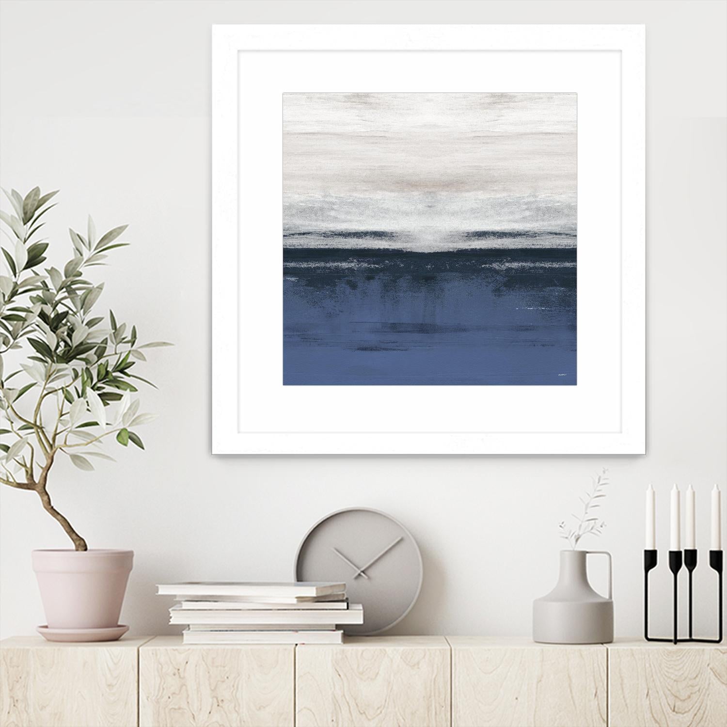 Familiar Feeling Blue Square II by Dan Meneely on GIANT ART - abstract 