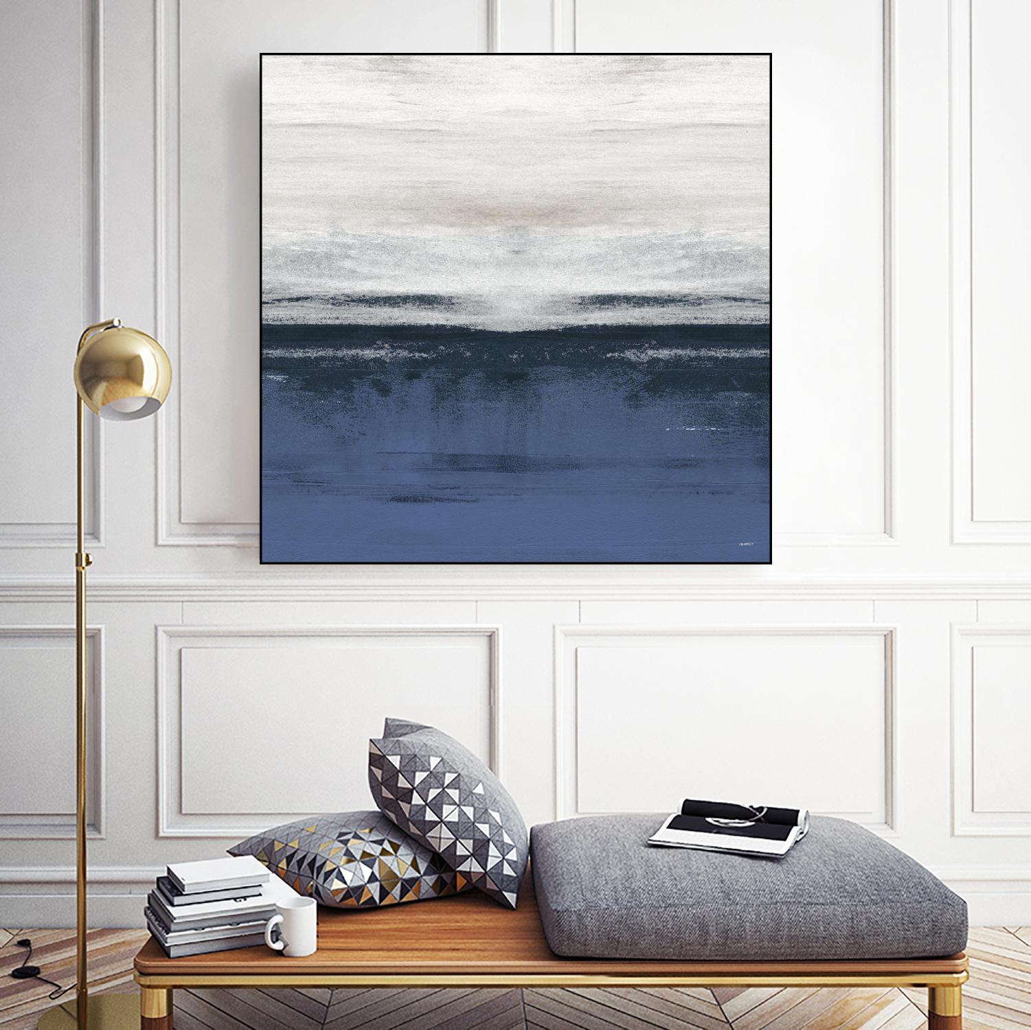 Familiar Feeling Blue Square II by Dan Meneely on GIANT ART - abstract 