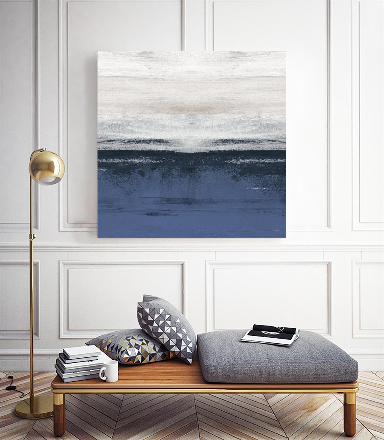 Familiar Feeling Blue Square II by Dan Meneely on GIANT ART - abstract 