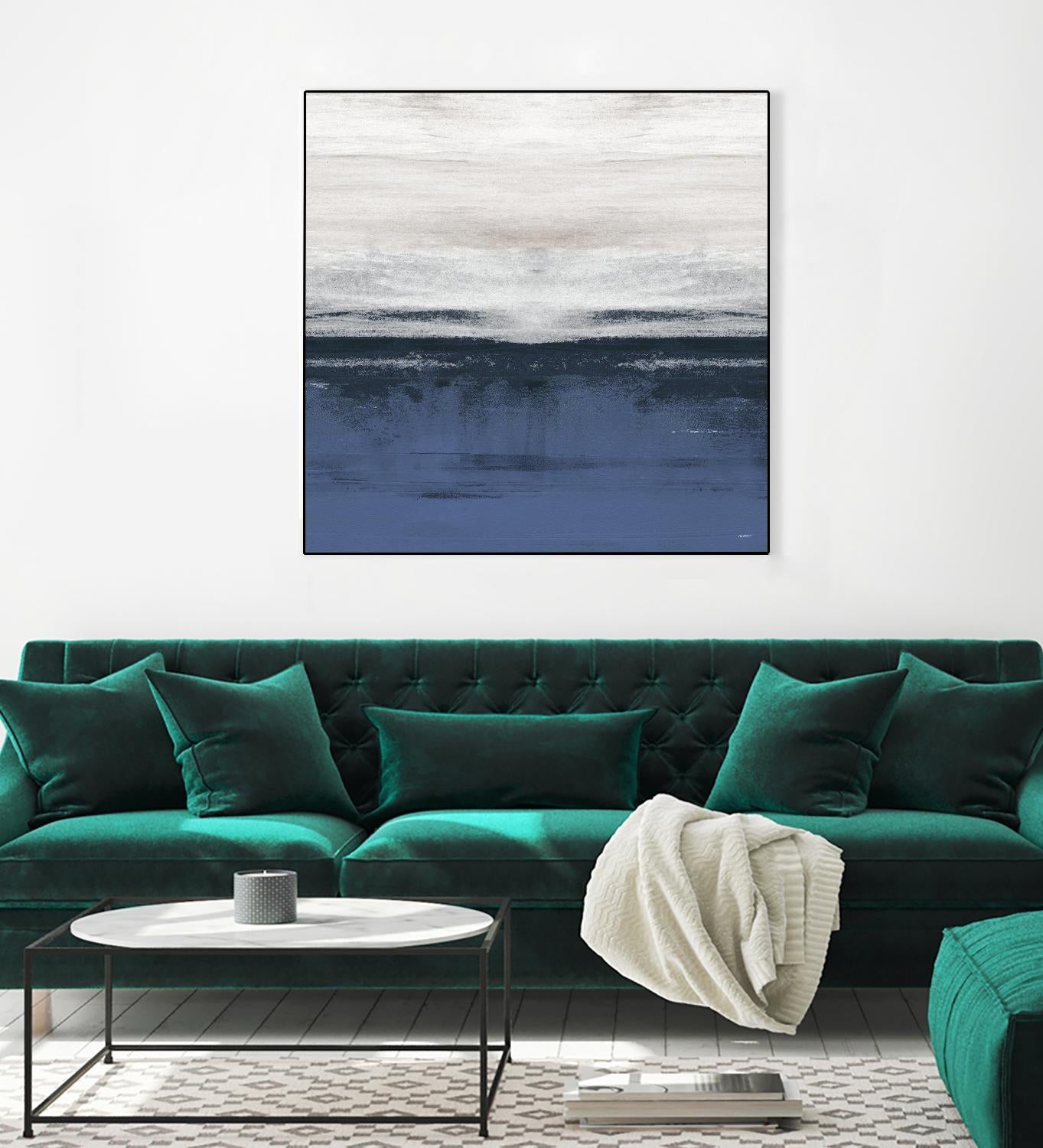 Familiar Feeling Blue Square II by Dan Meneely on GIANT ART - abstract 