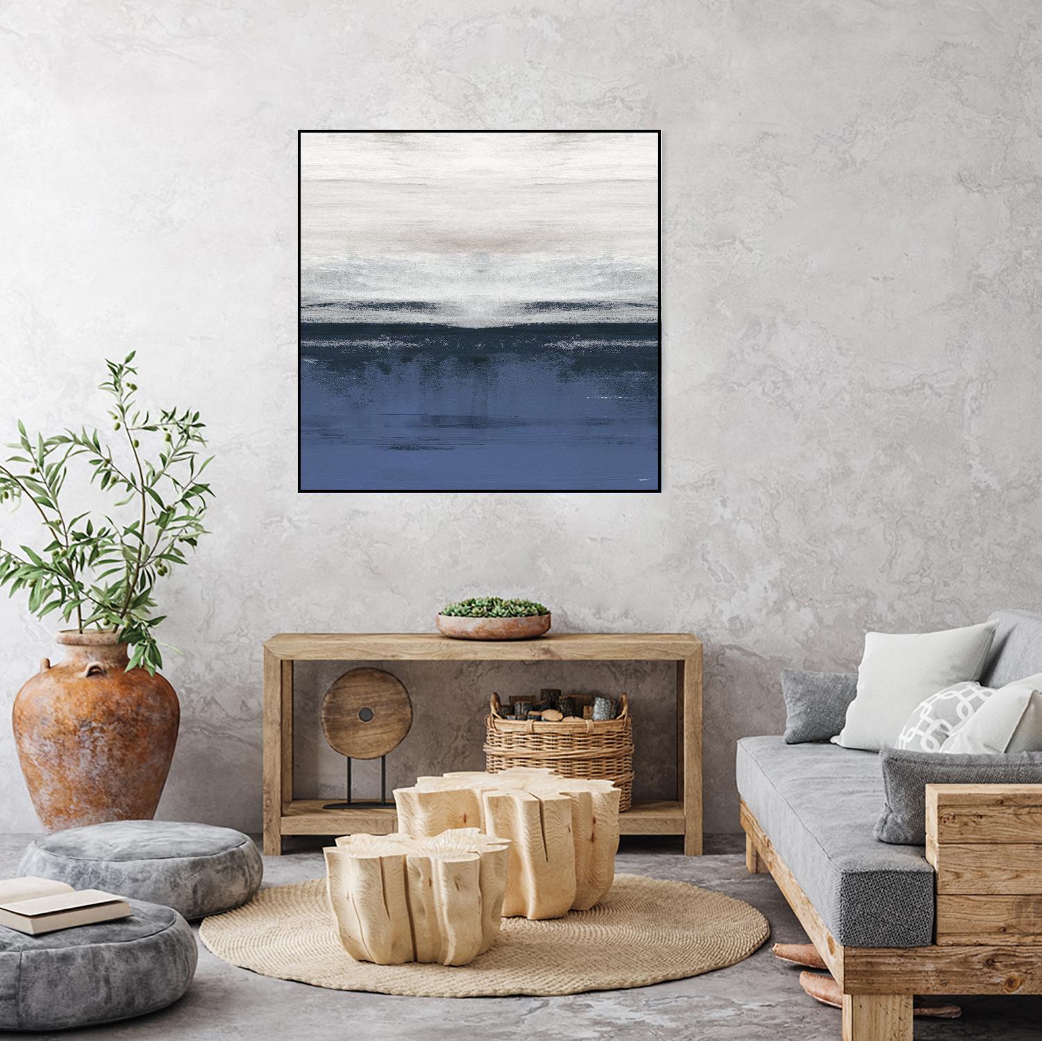 Familiar Feeling Blue Square II by Dan Meneely on GIANT ART - abstract 
