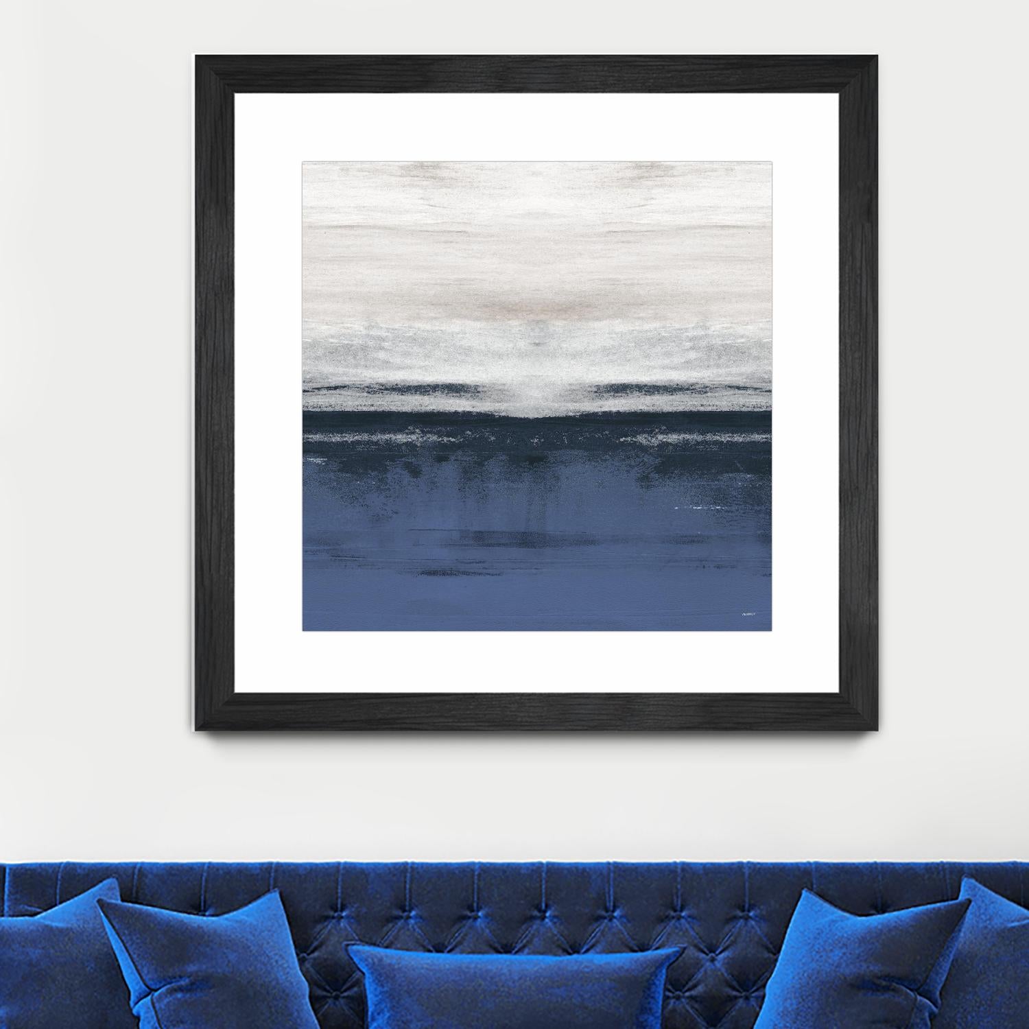 Familiar Feeling Blue Square II by Dan Meneely on GIANT ART - abstract 