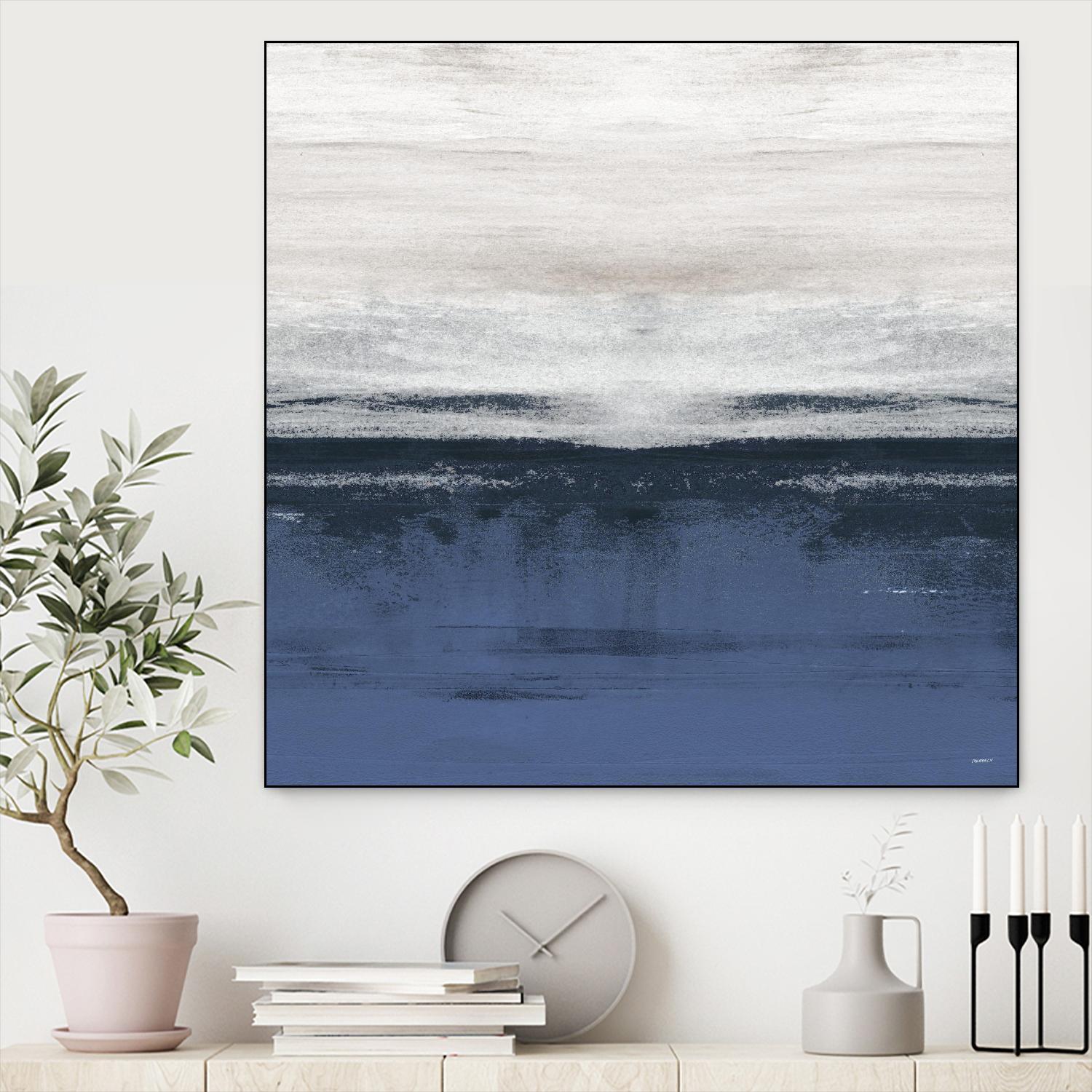 Familiar Feeling Blue Square II by Dan Meneely on GIANT ART - abstract 