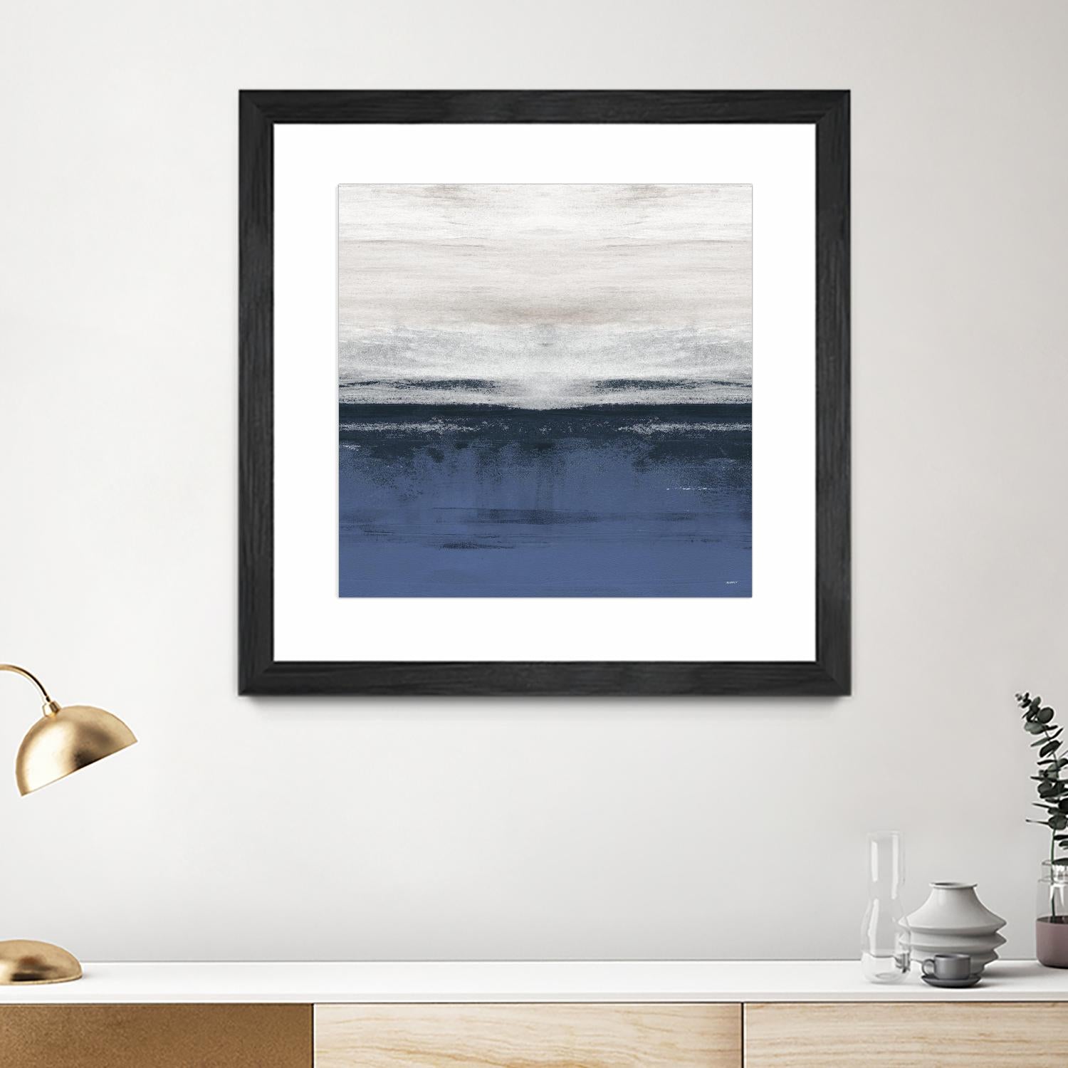 Familiar Feeling Blue Square II by Dan Meneely on GIANT ART - abstract 