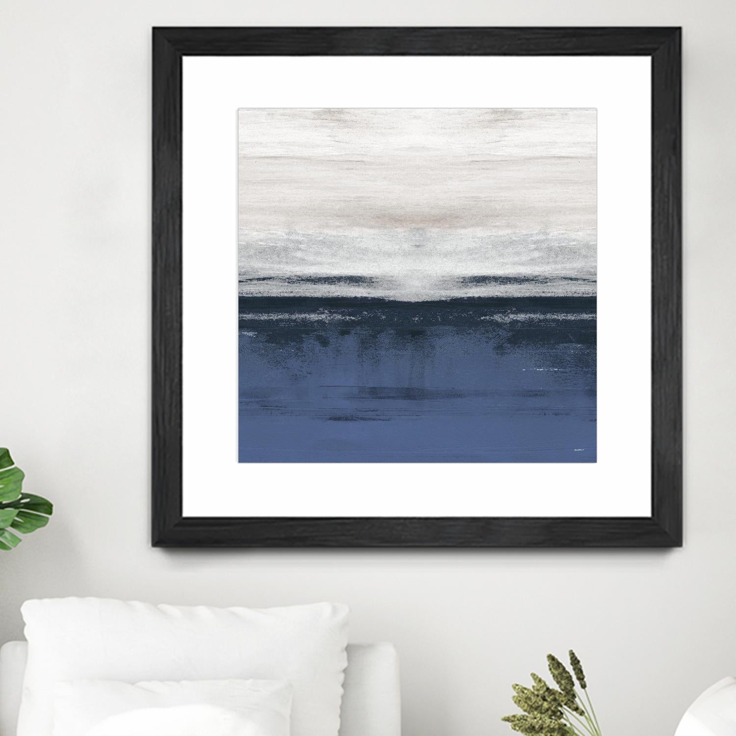 Familiar Feeling Blue Square II by Dan Meneely on GIANT ART - abstract 