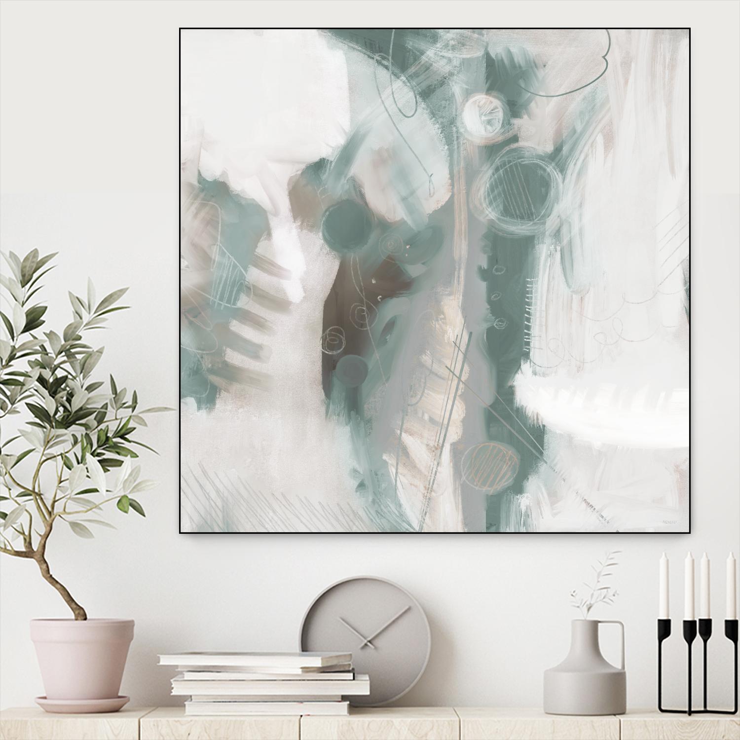 Down the River Abstract I by Dan Meneely on GIANT ART - green Abstract