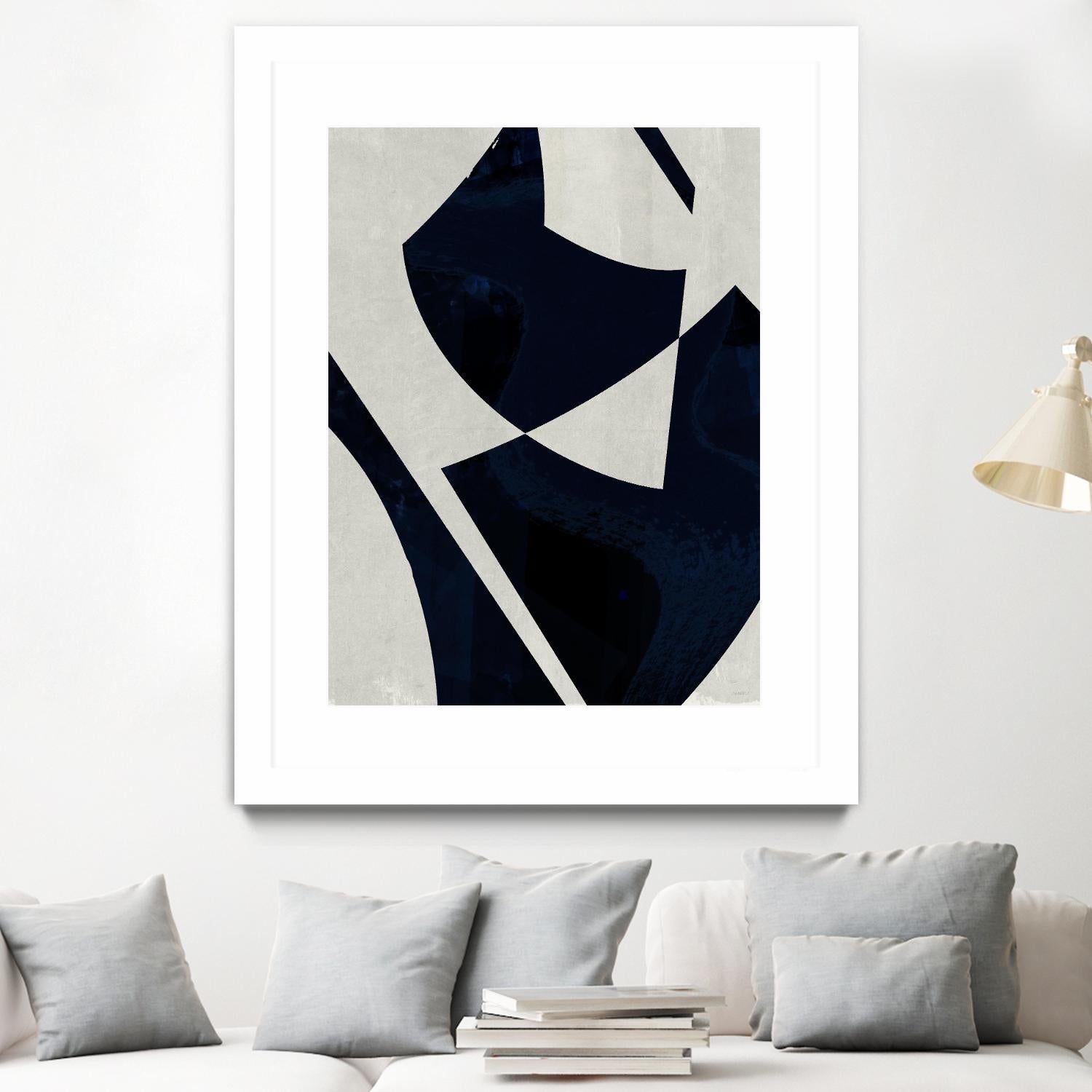 Black Machine I by Dan Meneely on GIANT ART - blue shapes 
