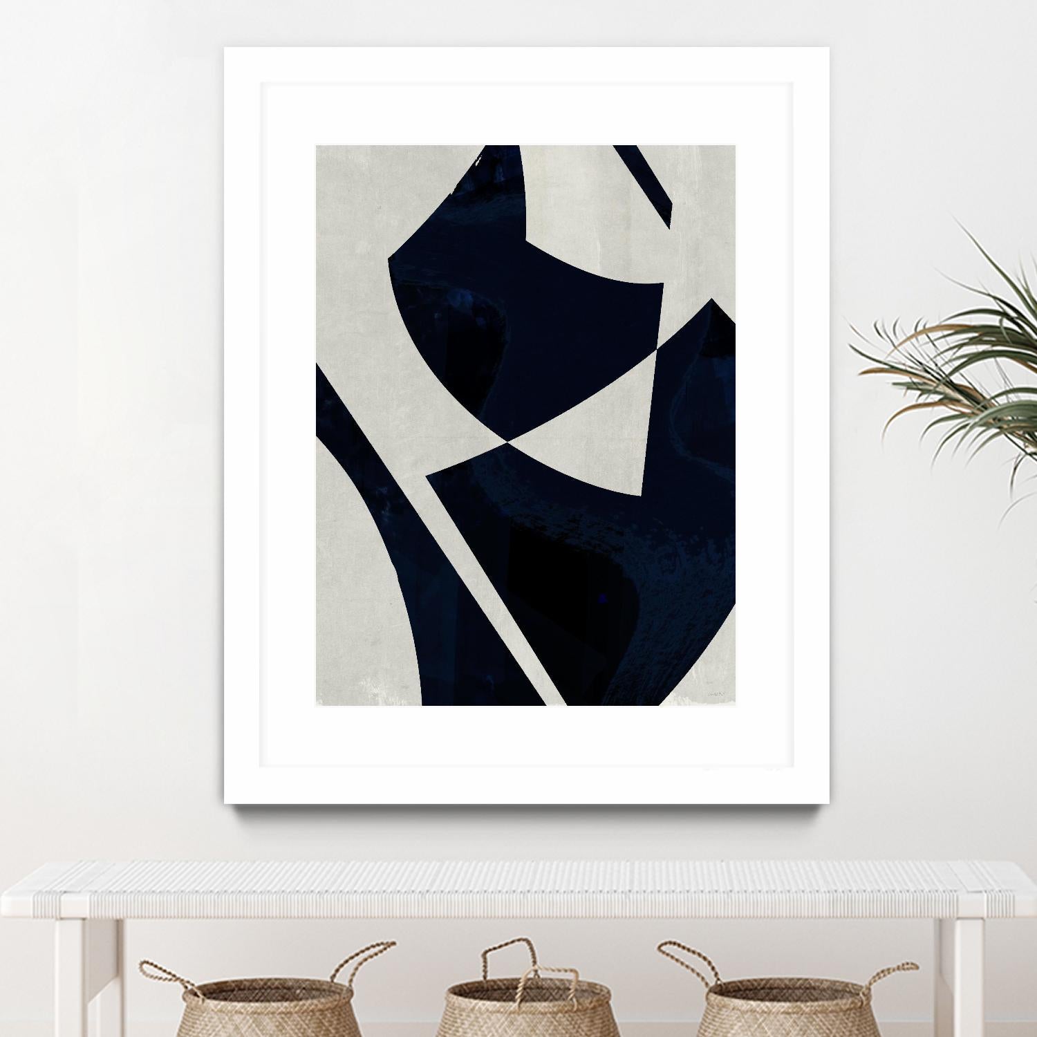 Black Machine I by Dan Meneely on GIANT ART - blue shapes 