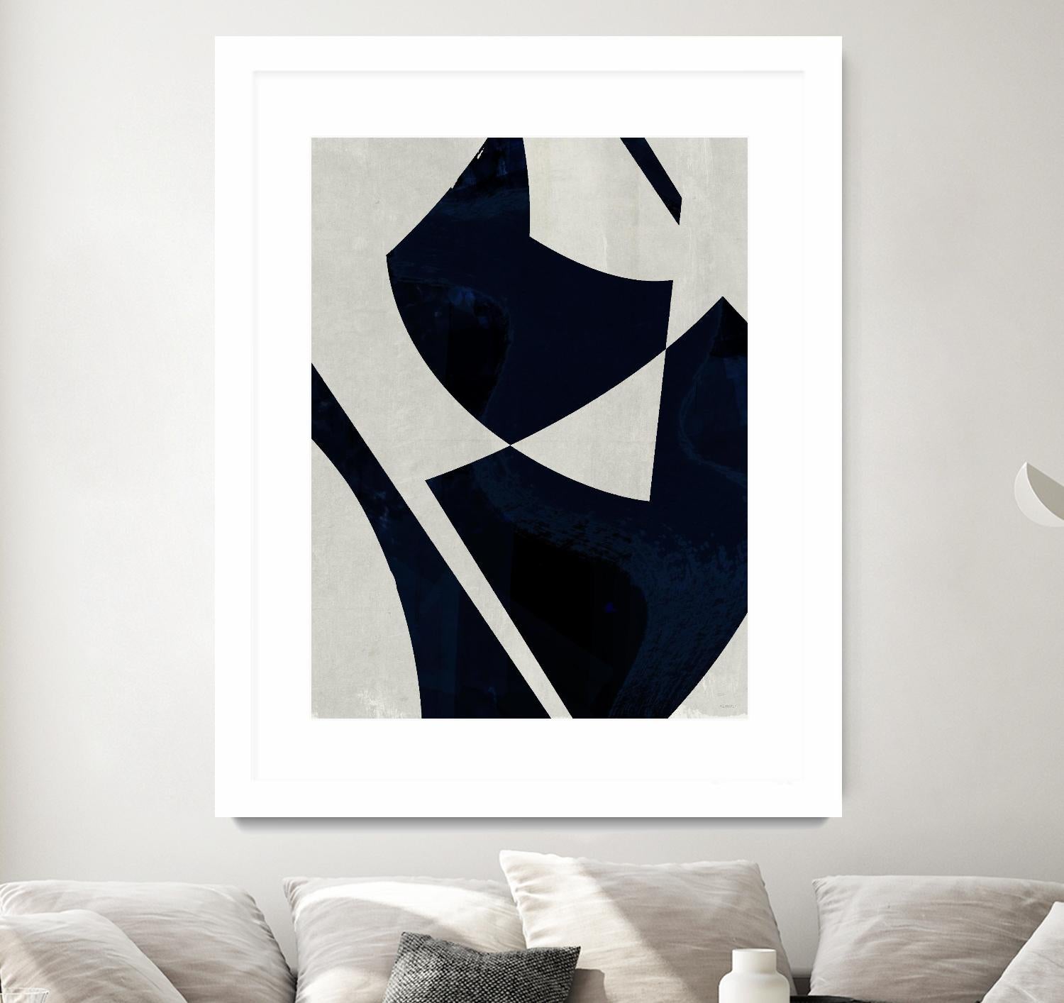 Black Machine I by Dan Meneely on GIANT ART - blue shapes 