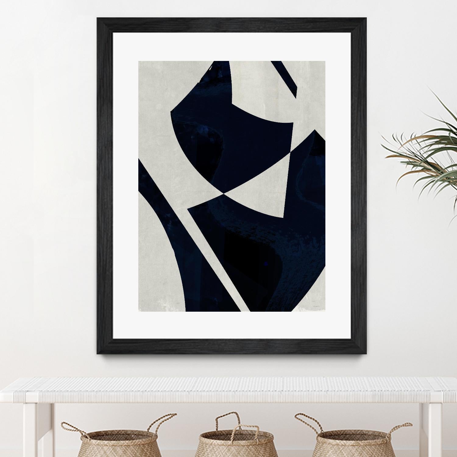 Black Machine I by Dan Meneely on GIANT ART - blue shapes 