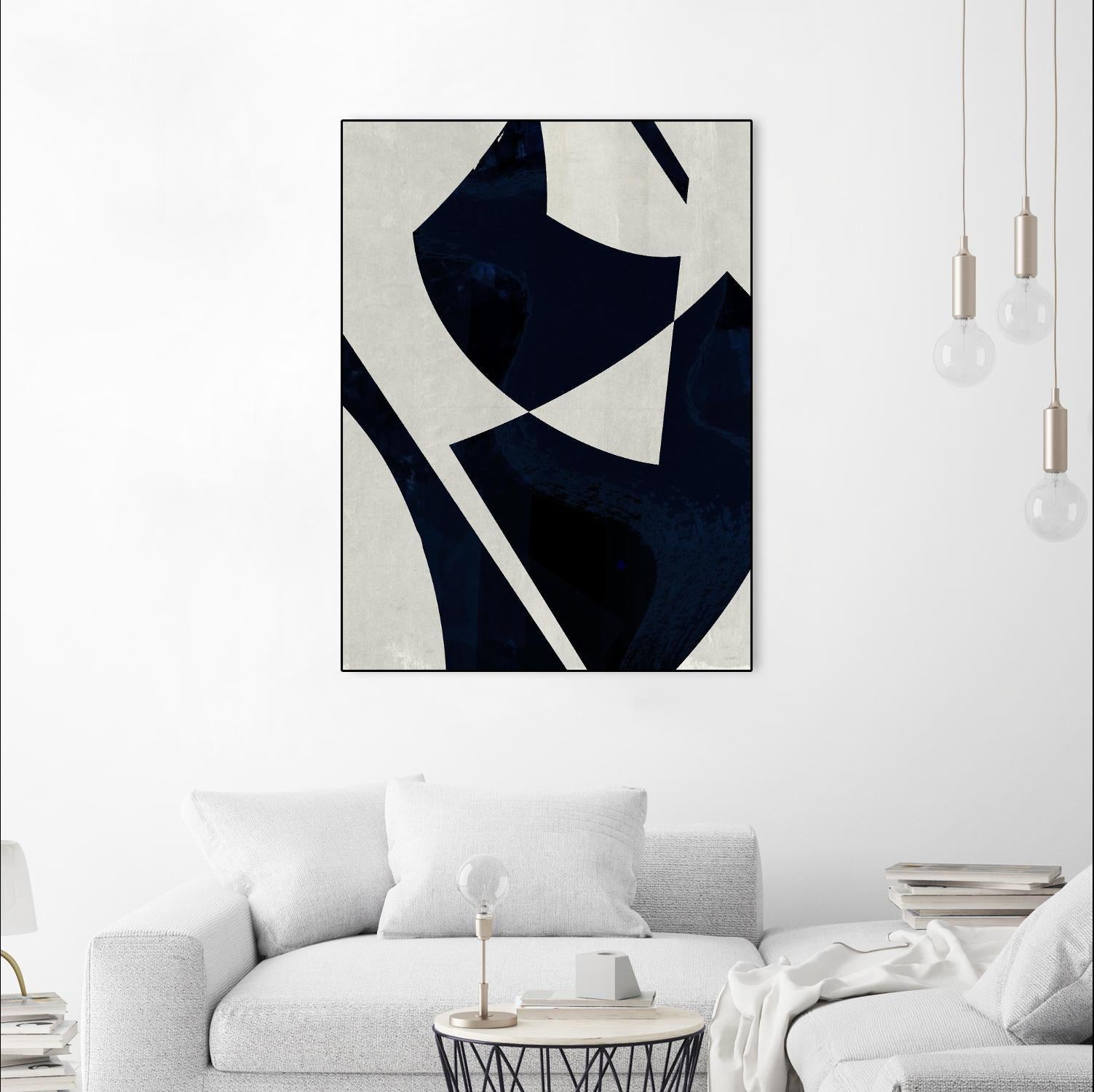 Black Machine I by Dan Meneely on GIANT ART - blue shapes 