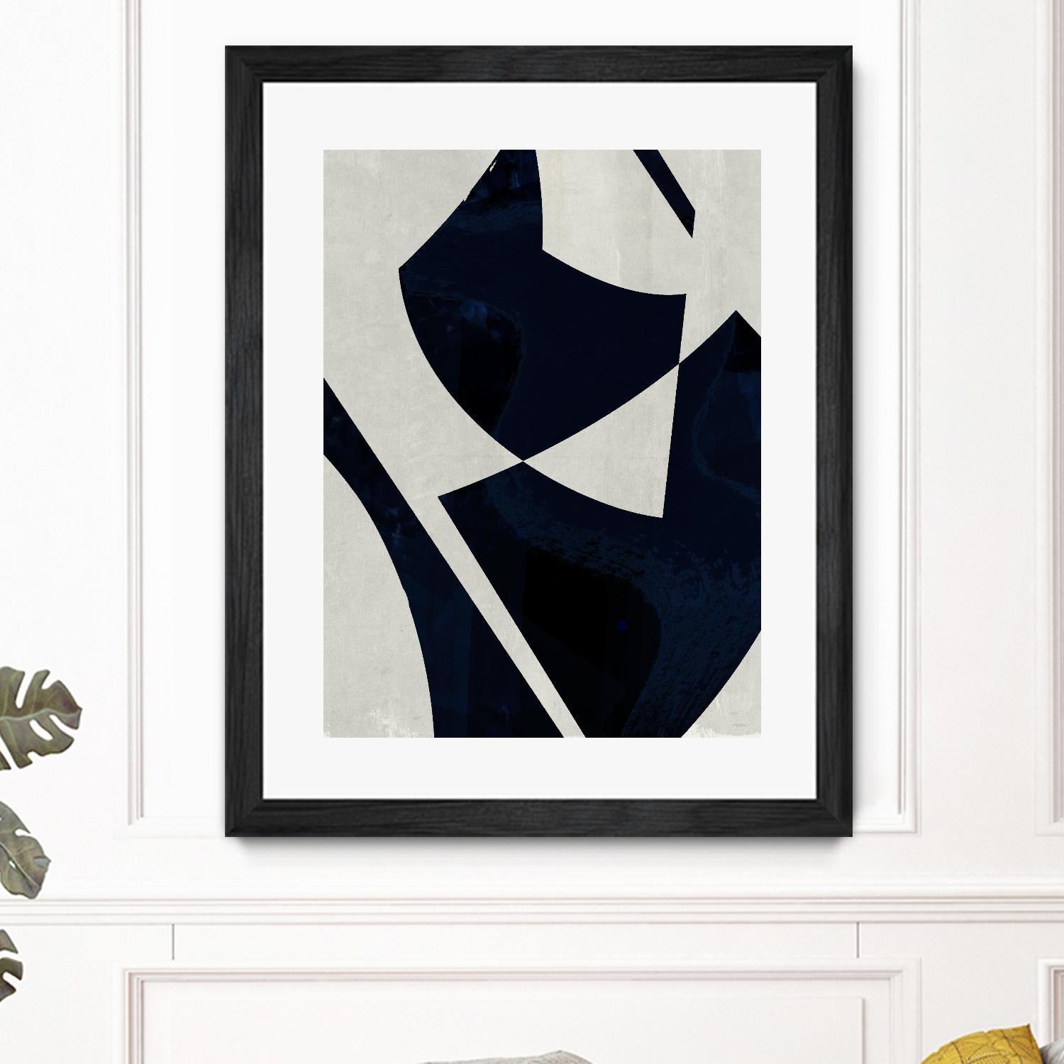 Black Machine I by Dan Meneely on GIANT ART - blue shapes 
