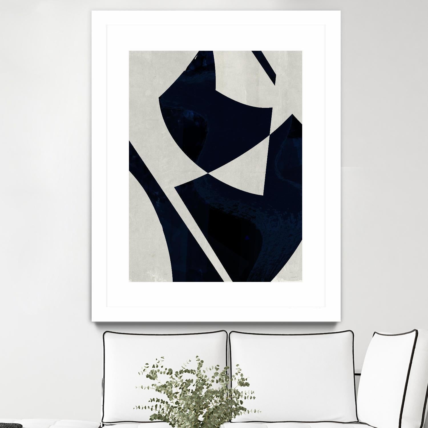 Black Machine I by Dan Meneely on GIANT ART - blue shapes 