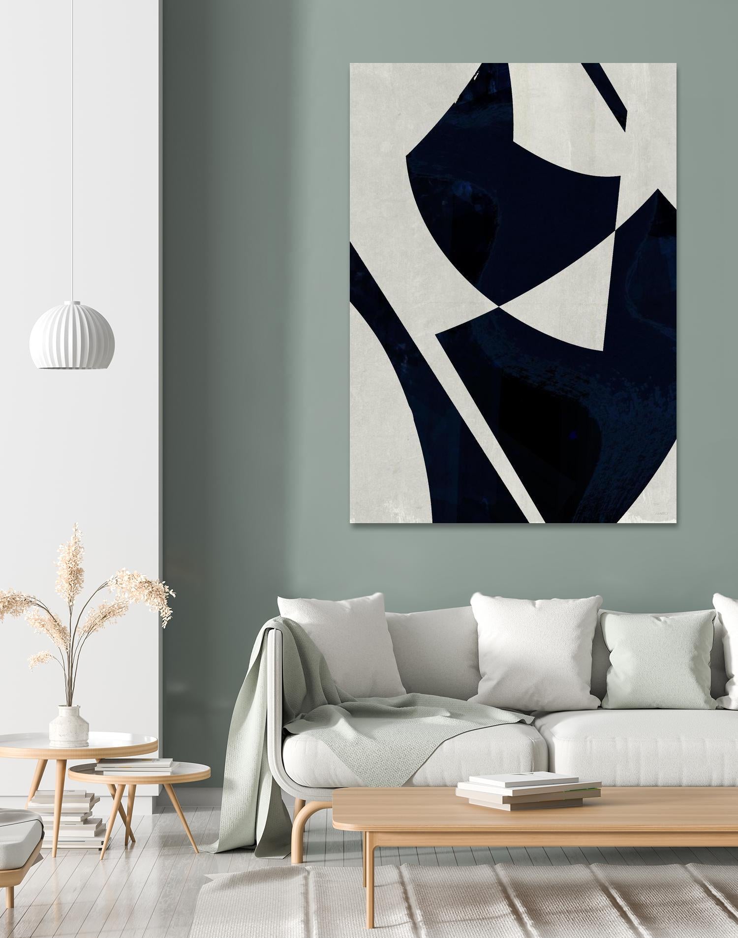 Black Machine I by Dan Meneely on GIANT ART - blue shapes 