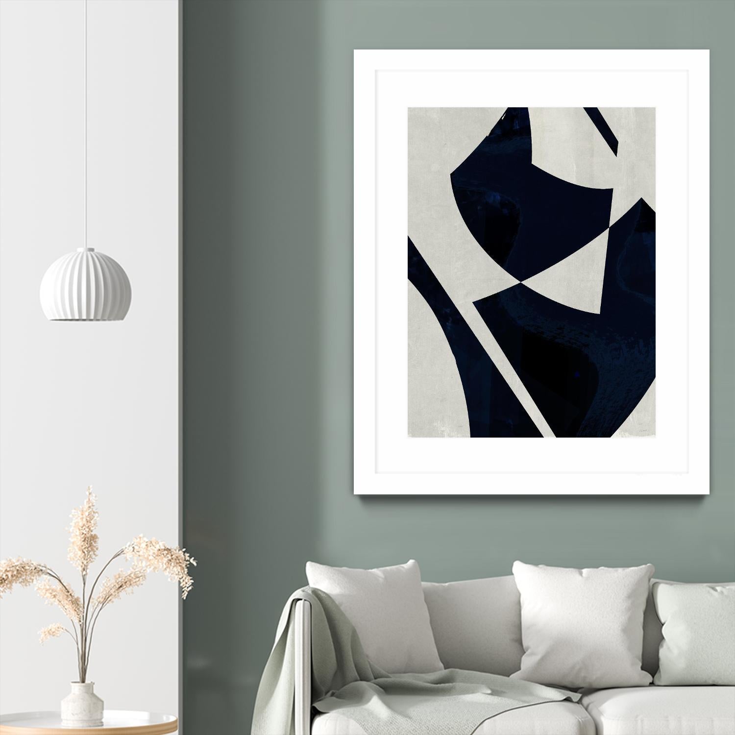 Black Machine I by Dan Meneely on GIANT ART - blue shapes 