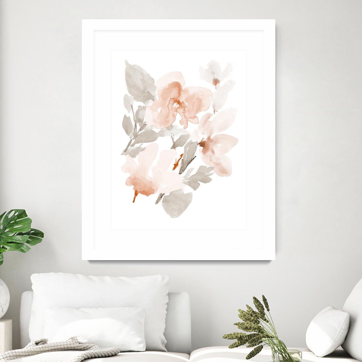 Peach Tranquil Florals II by Lanie Loreth on GIANT ART - peach floral