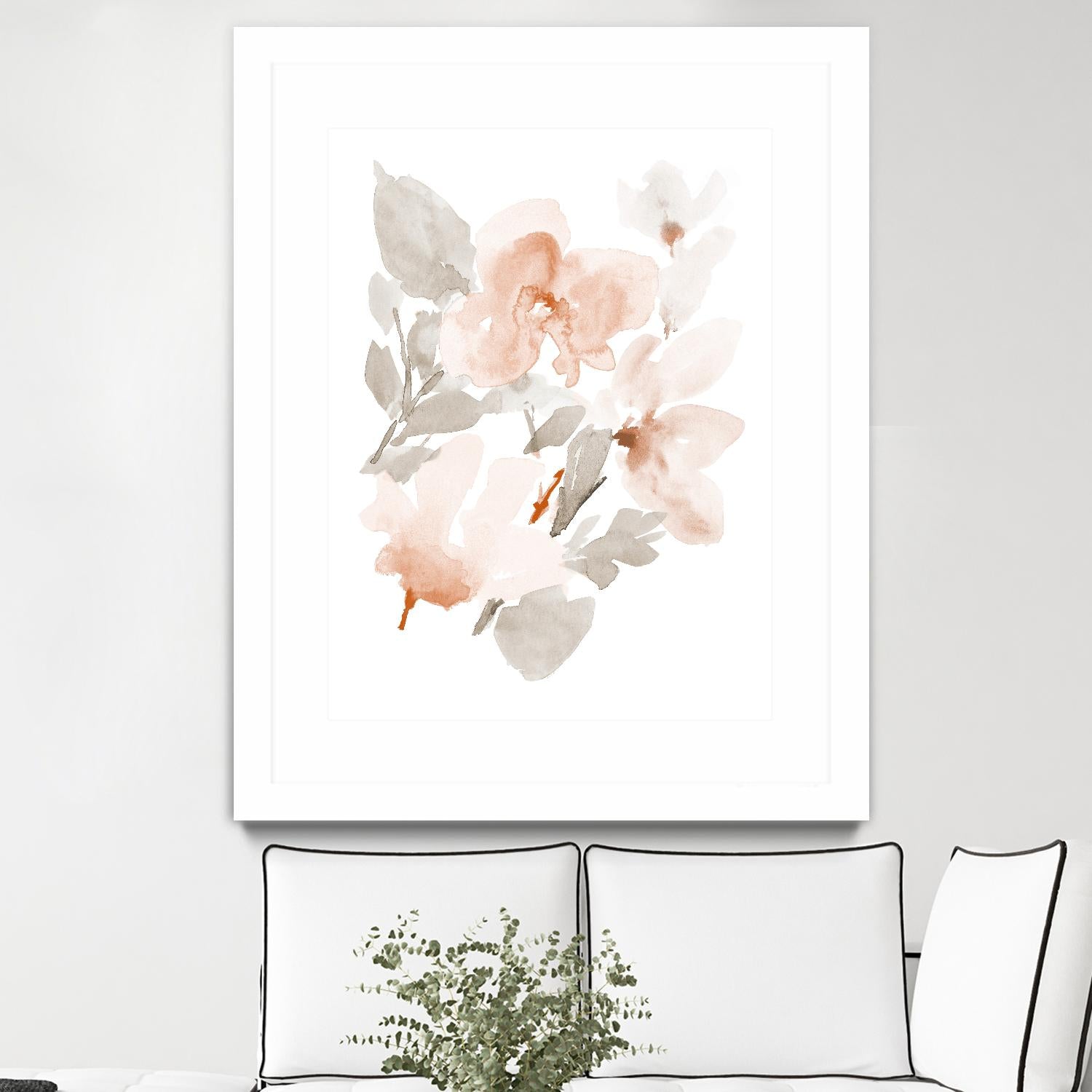 Peach Tranquil Florals II by Lanie Loreth on GIANT ART - peach floral