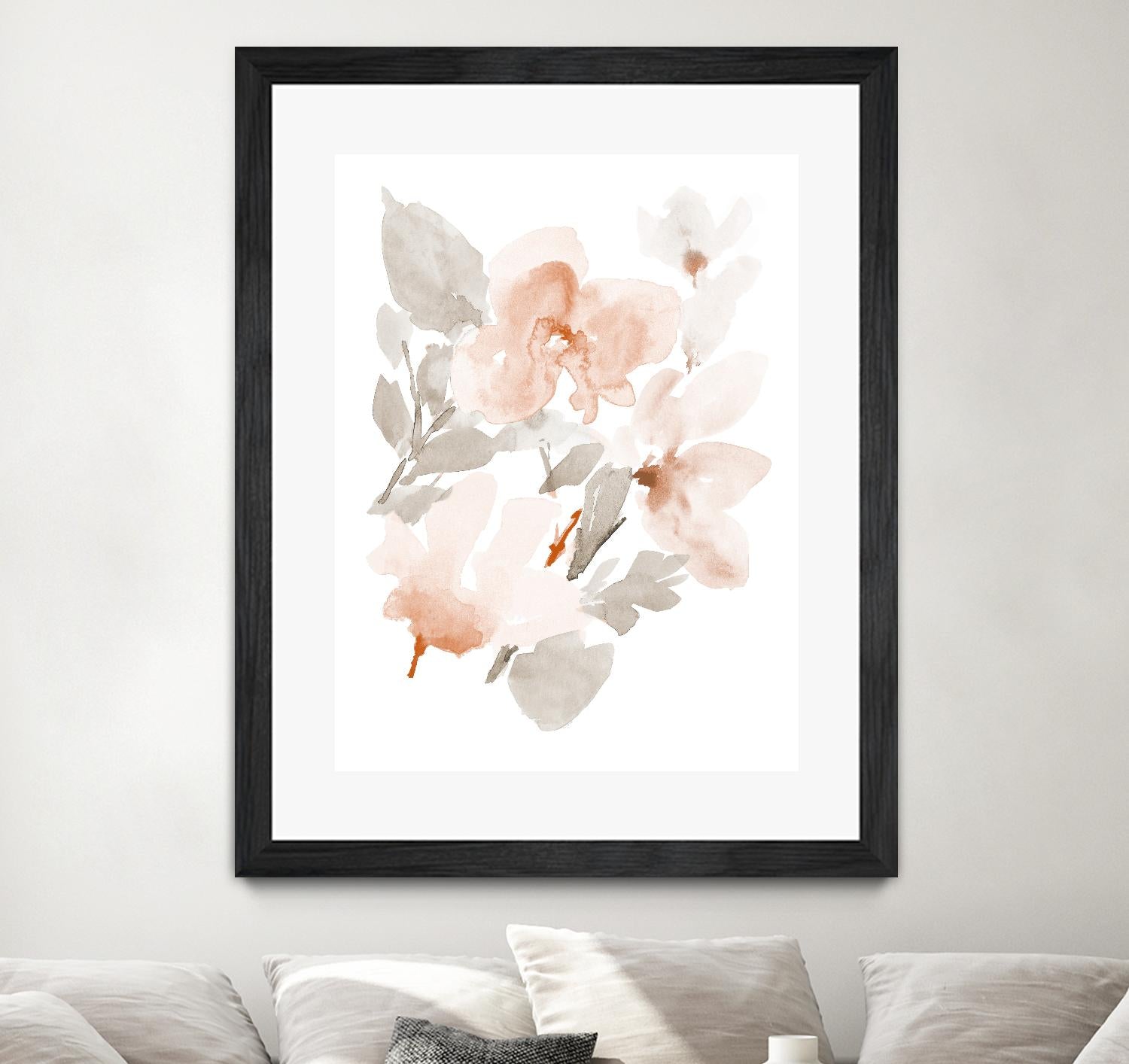 Peach Tranquil Florals II by Lanie Loreth on GIANT ART - peach floral