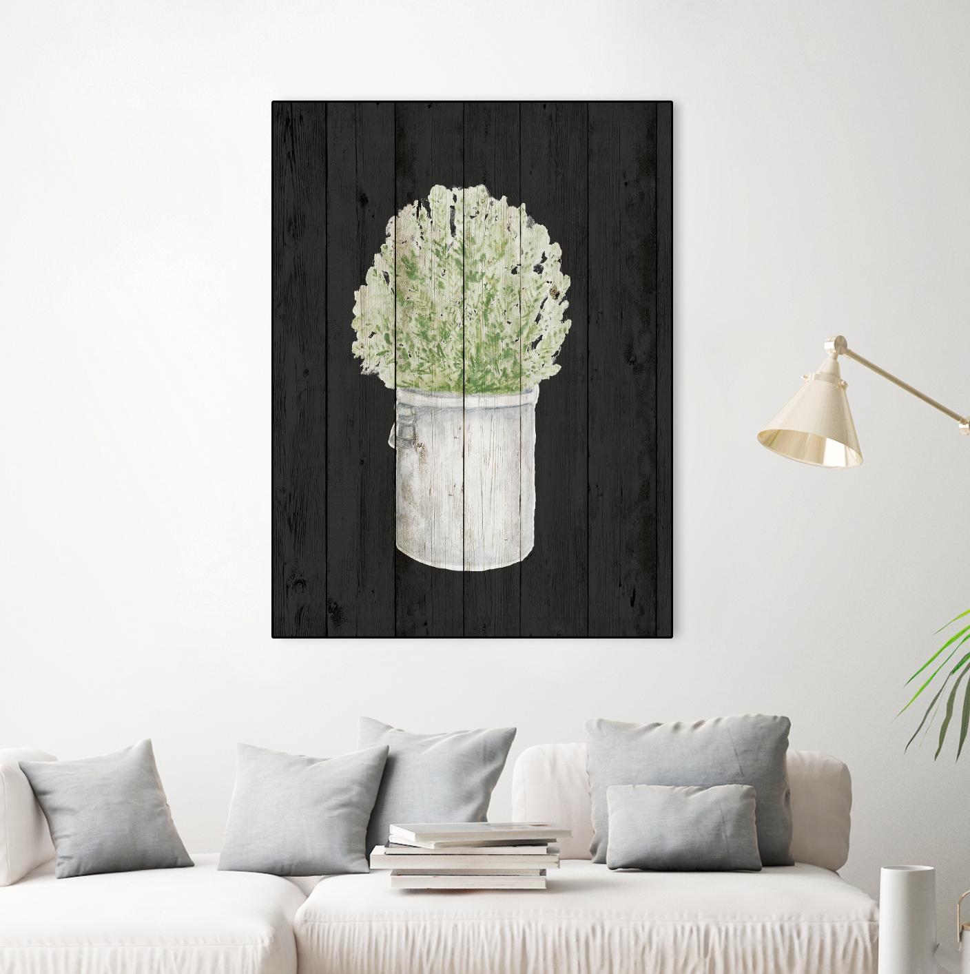 Herbs on Black Wood II by Janice Gaynor on GIANT ART - farm 