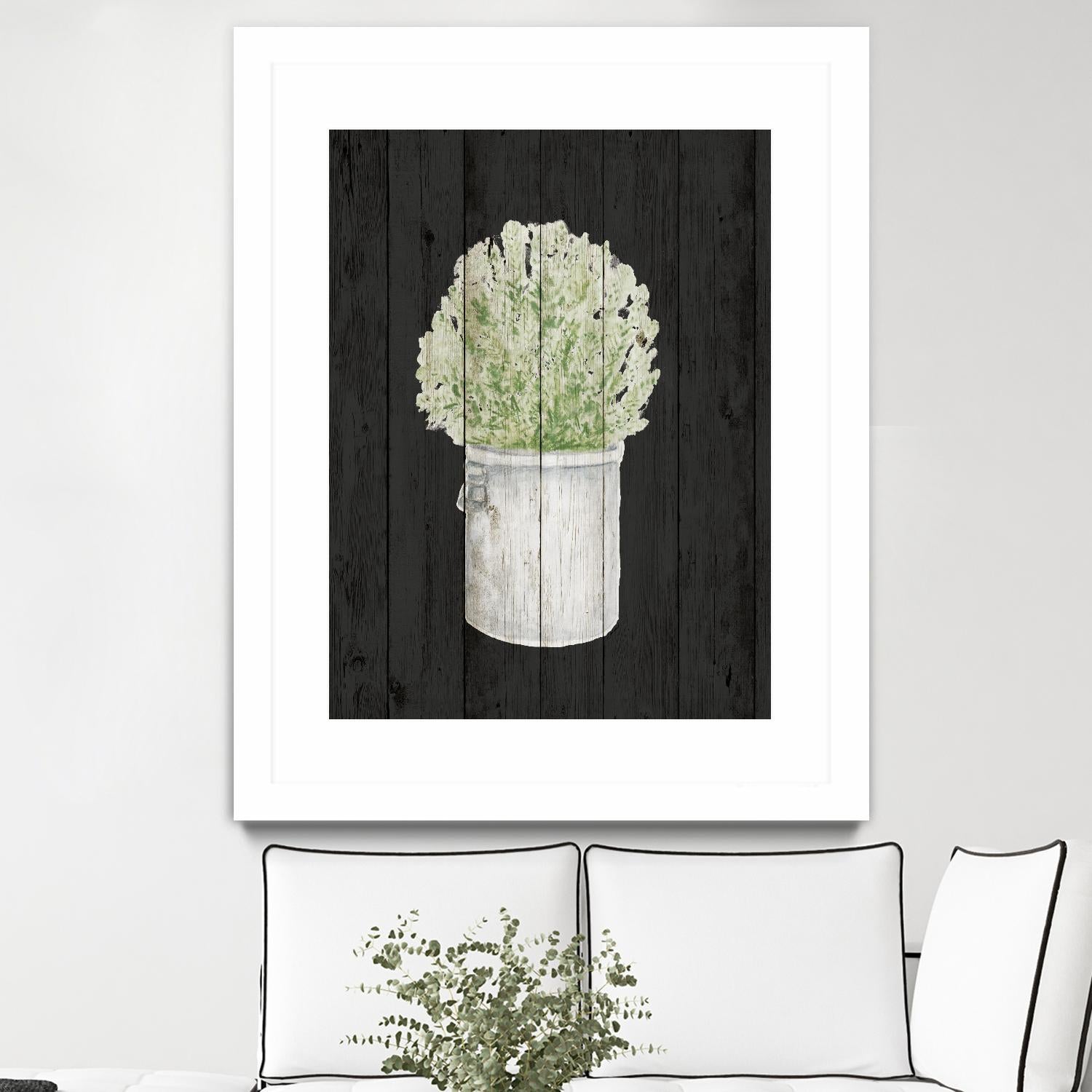 Herbs on Black Wood II by Janice Gaynor on GIANT ART - farm 