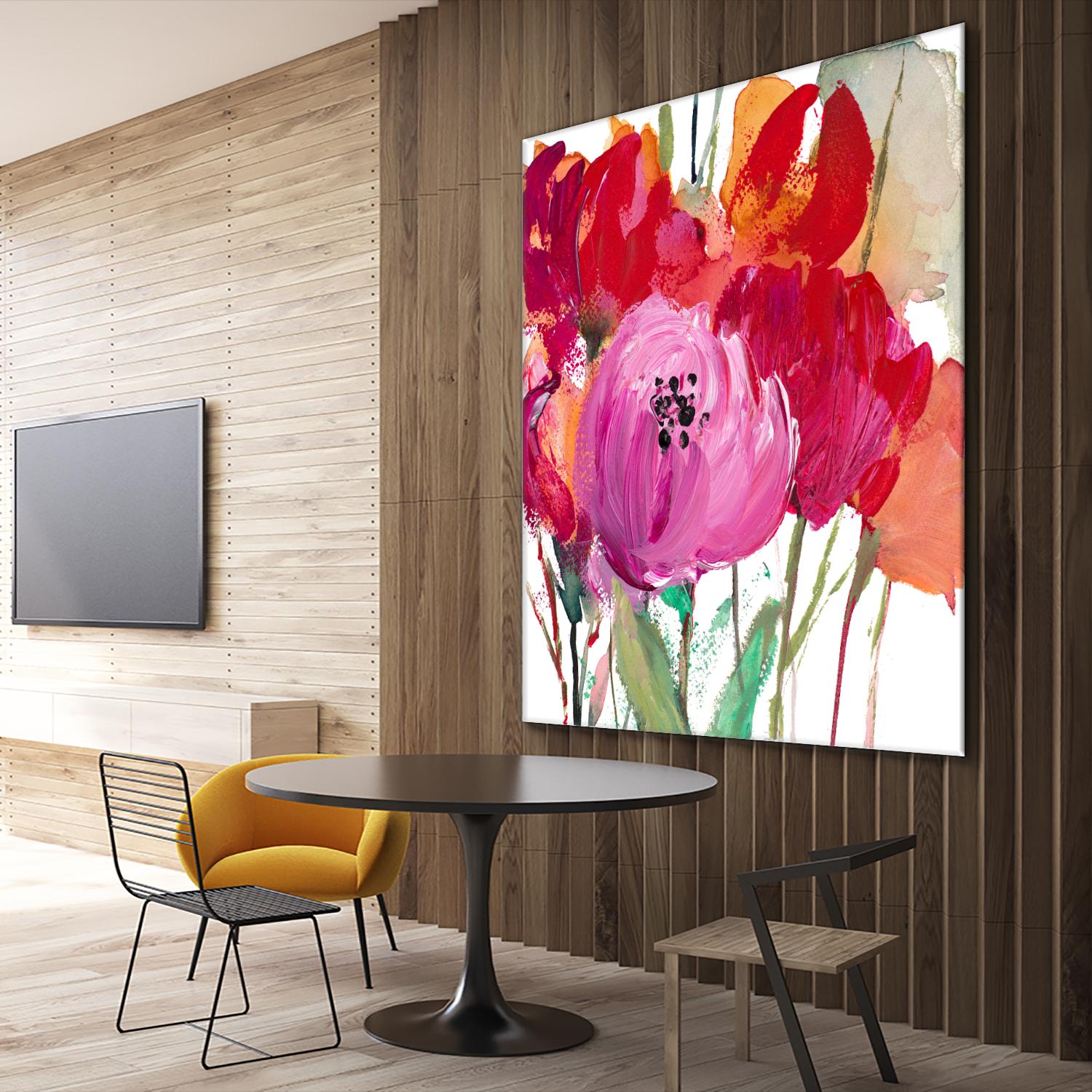 Red and Pink Flower Garden by Lanie Loreth on GIANT ART - red floral