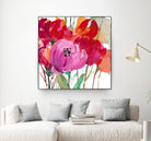 Red and Pink Flower Garden by Lanie Loreth on GIANT ART - red floral