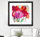 Red and Pink Flower Garden by Lanie Loreth on GIANT ART - red floral
