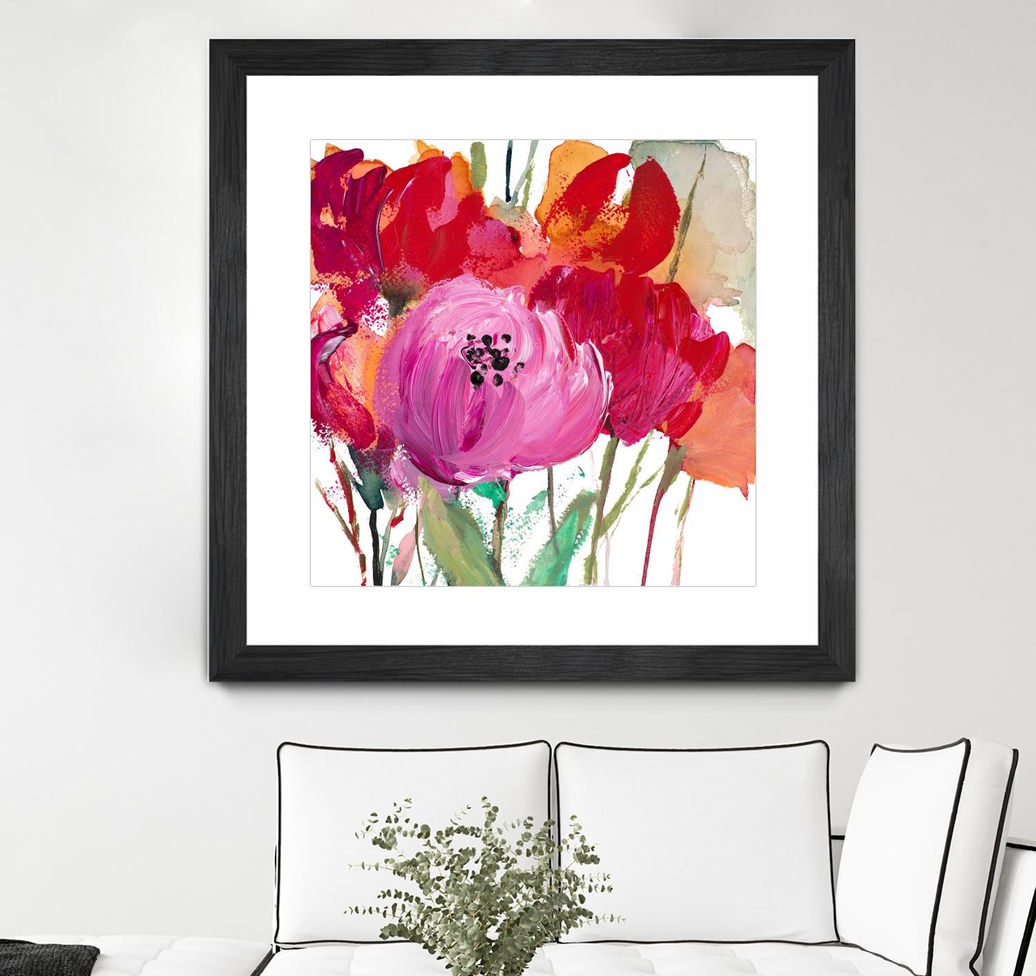 Red and Pink Flower Garden by Lanie Loreth on GIANT ART - red floral