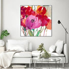 Red and Pink Flower Garden by Lanie Loreth on GIANT ART - red floral