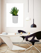 Modern Cactus Stripe Pot by Jen Bucheli on GIANT ART - floral 