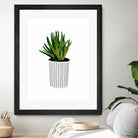 Modern Cactus Stripe Pot by Jen Bucheli on GIANT ART - floral 