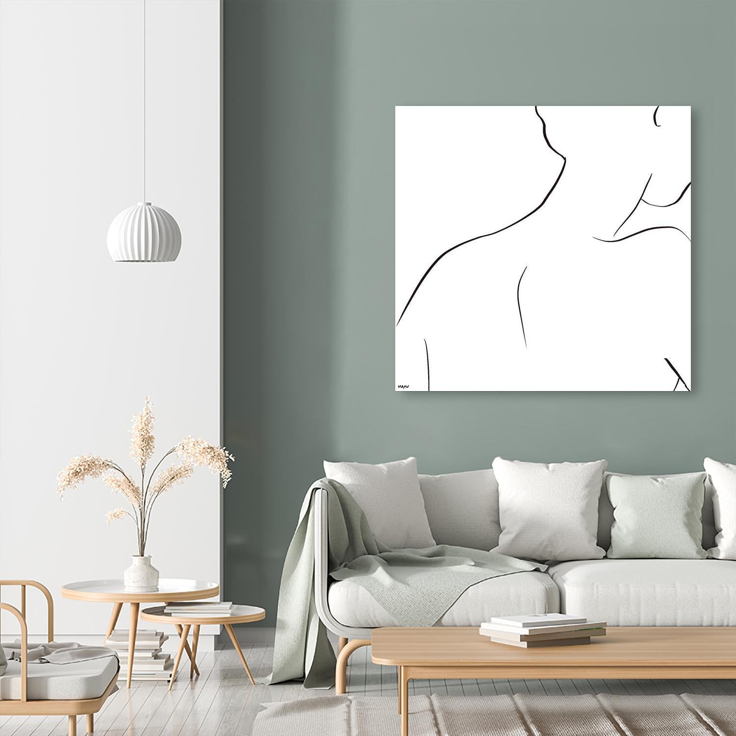 Femme III by Patti Mann on GIANT ART - whites & creams, blacks figurative