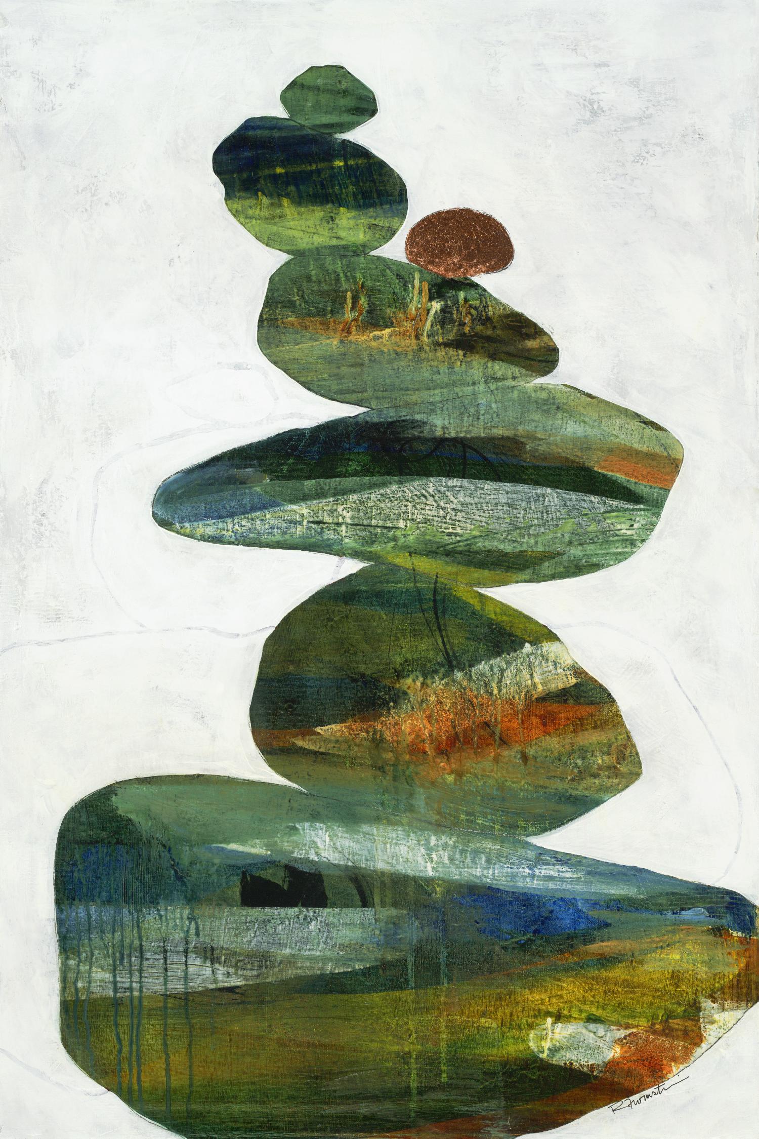 Balancing Act I by Ruth Fromstein on GIANT ART - greens organic shapes